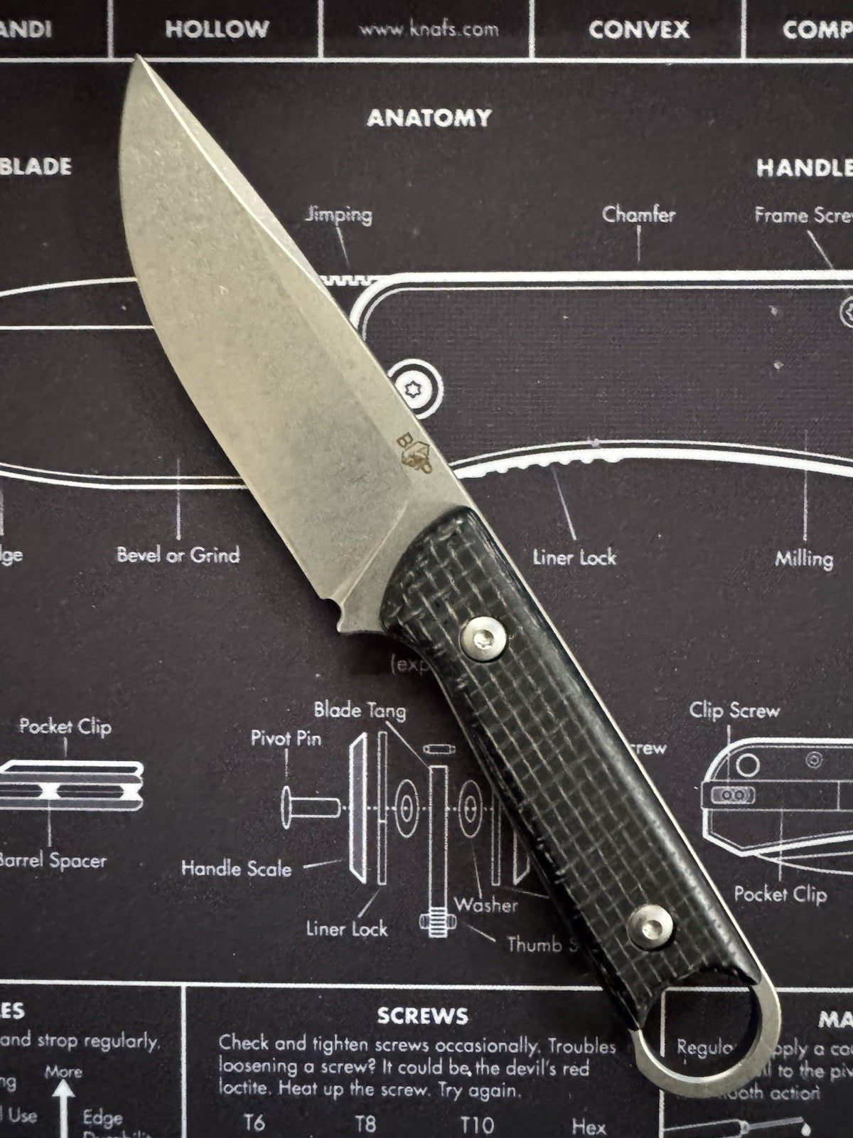 BOP Noble – D2 Fixed Blade Knife with Micarta Handle & Kydex Sheath