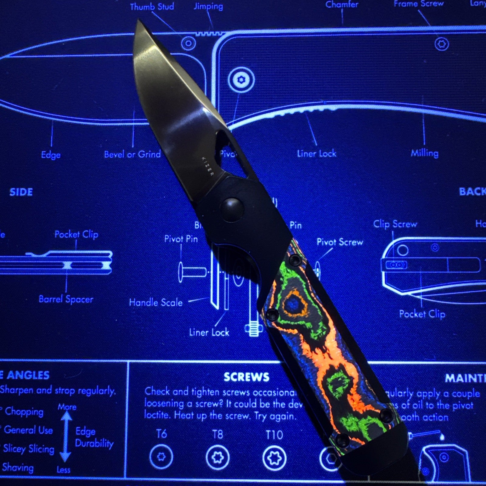 Kizer Mini Militaw 80s Camo Carbon Fiber