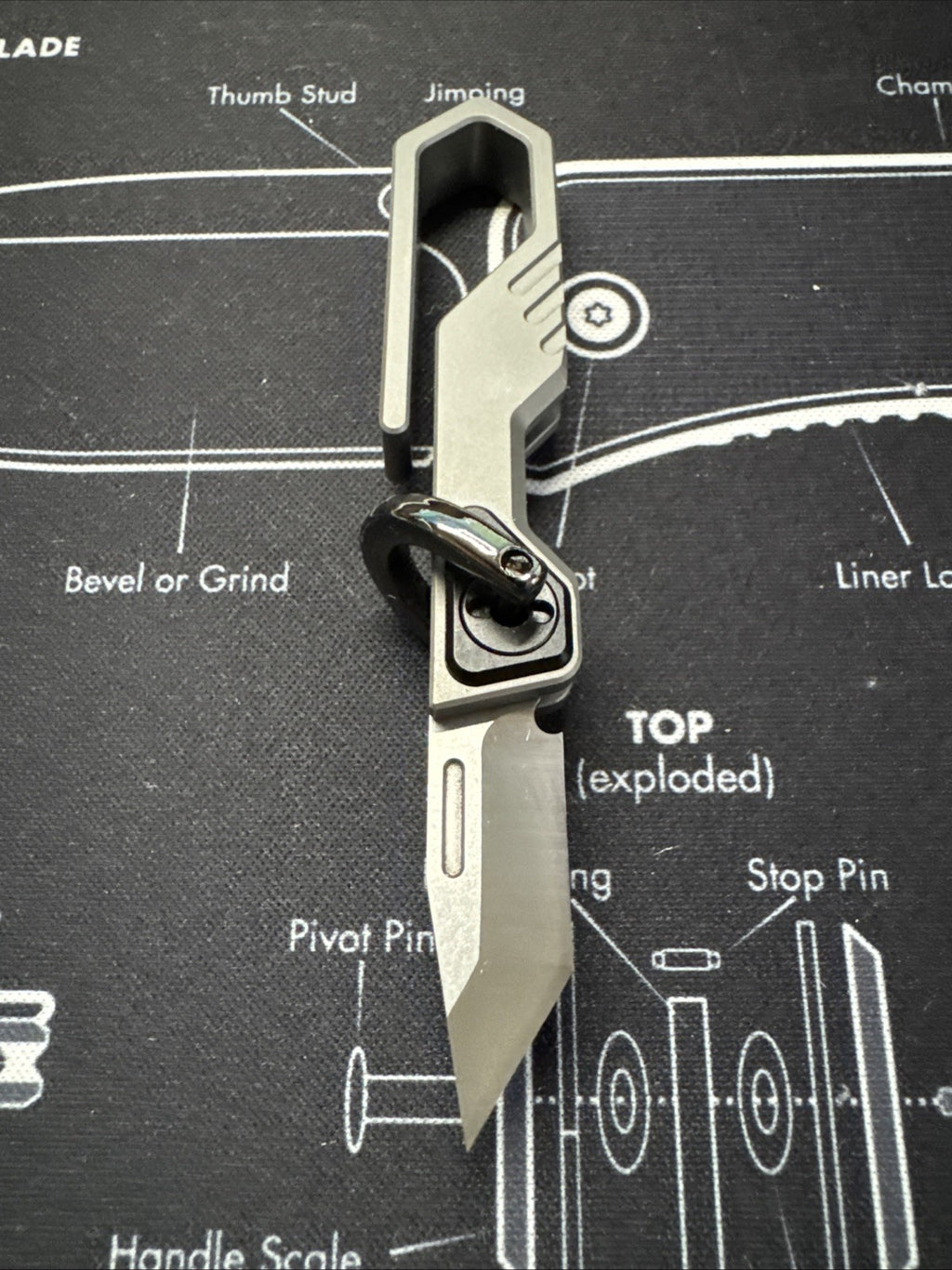 Ketuo Mini Keychain Folding Knife 1" M390 Steel Tanto Blade Titanium Handle