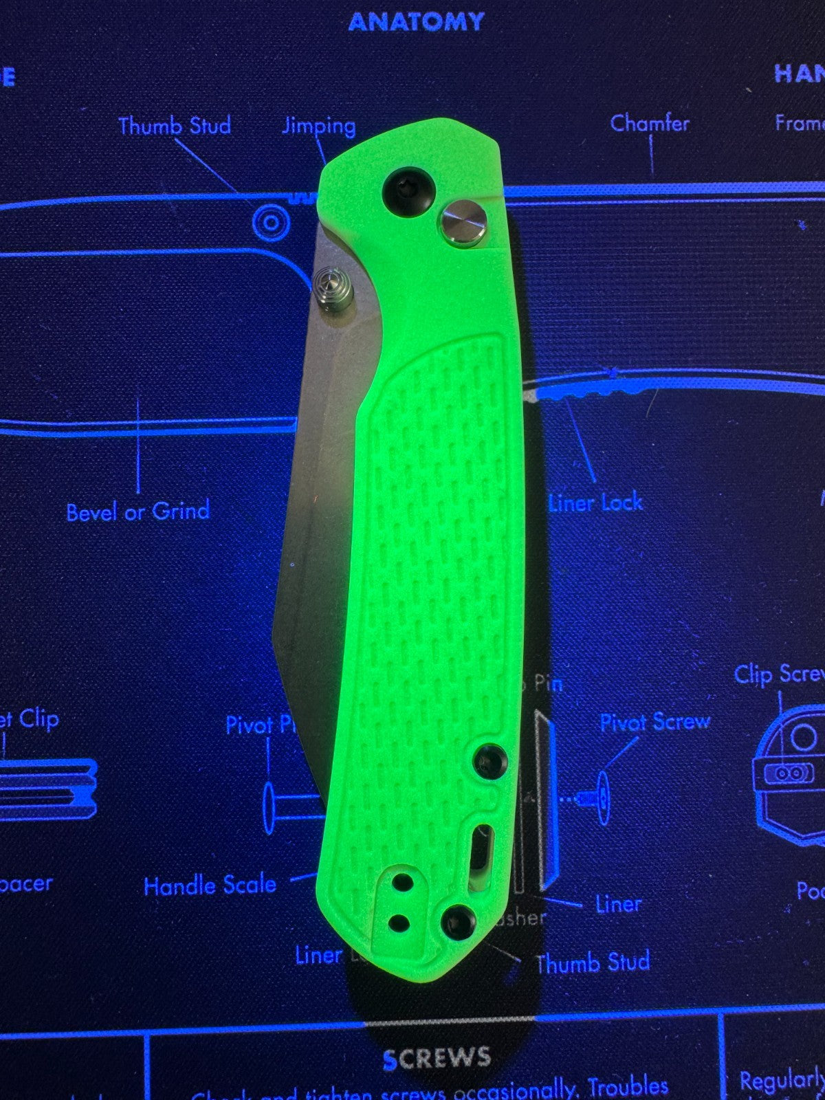 CJRB Pyrite-Light  Glow In The Dark - Satin Blade (Exclusive) Sold Out