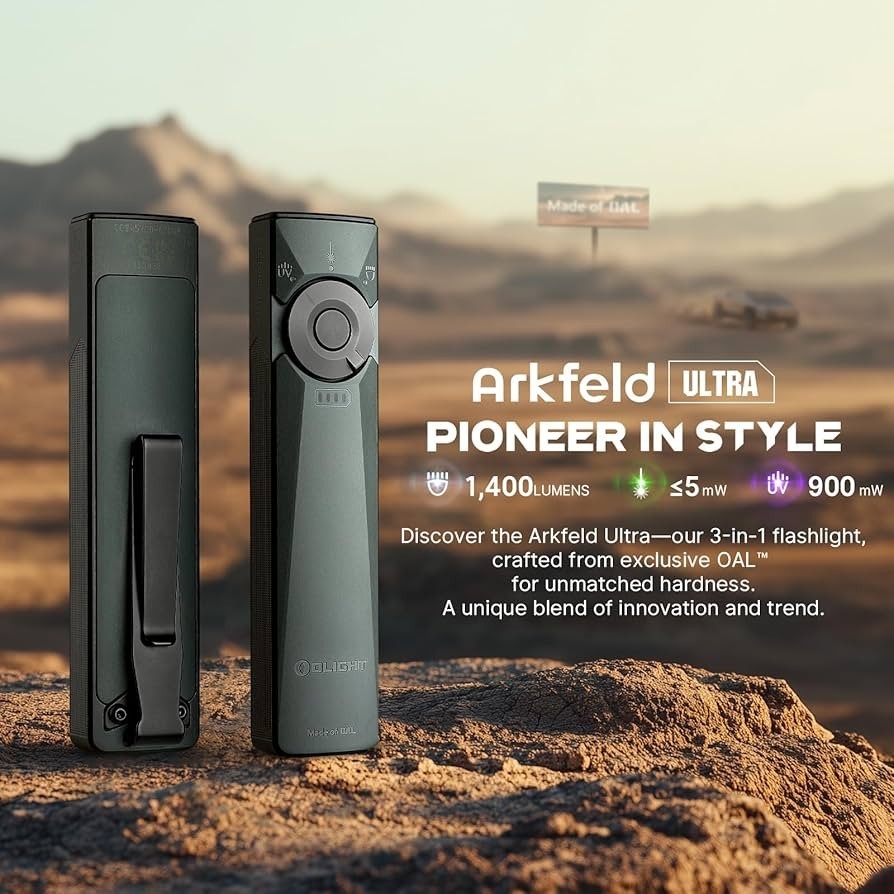 Olight Arkfeld Ultra Flashlight Olive Gray Aluminum (1400 Lumens CW)