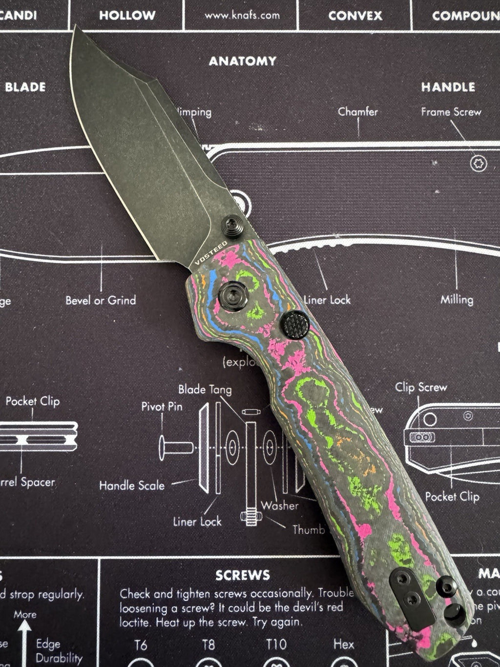 Vosteed Raccoon M390 Black 80s Camo Carbon Fiber BR OP Exclusive
