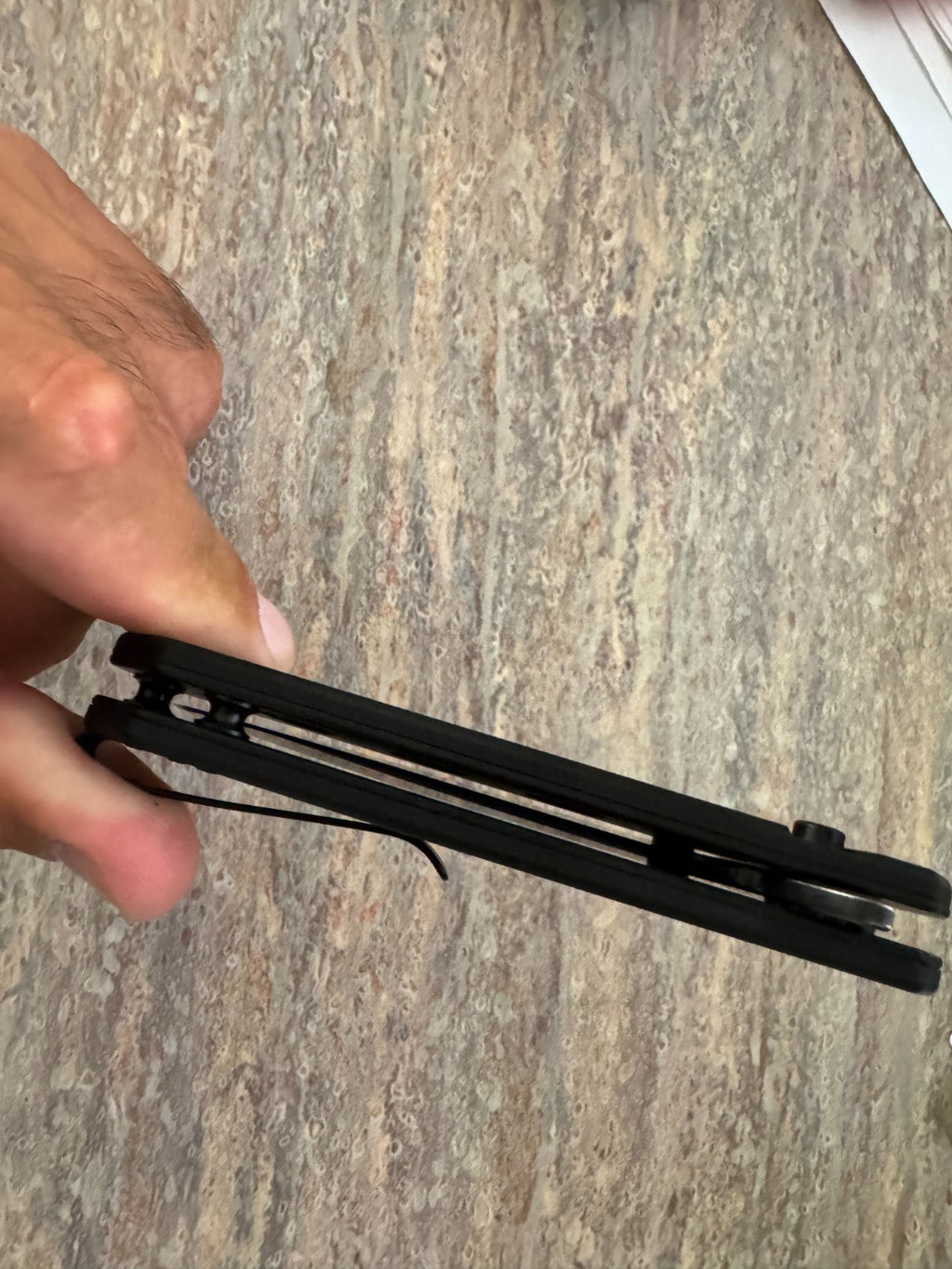 New QSP Knife Grebe Button Lock Black G10 QS147C2