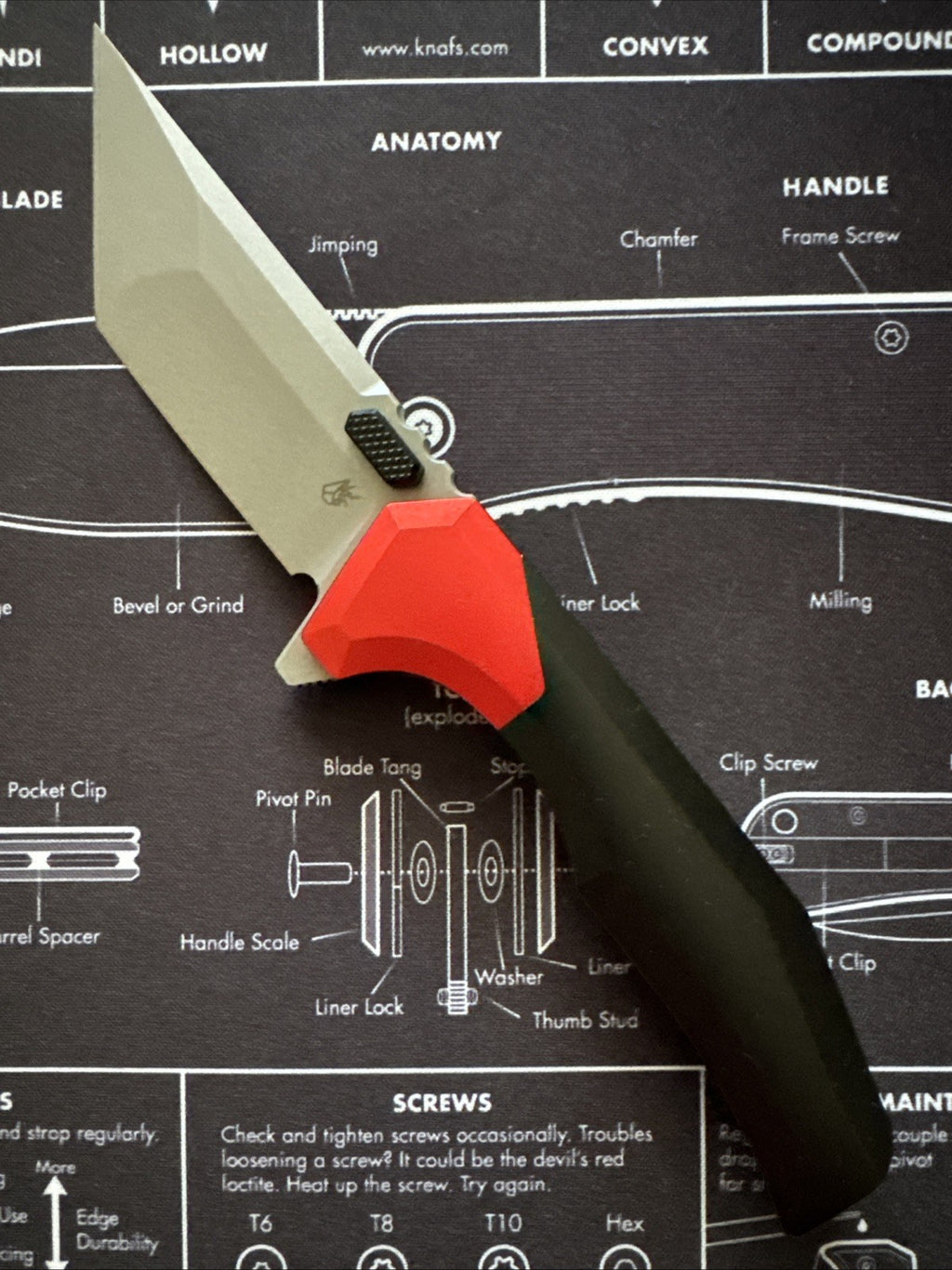 ARCANE DESIGN - BLACK/RED PVD NECRONAUT V3 Magnacut - Titanium