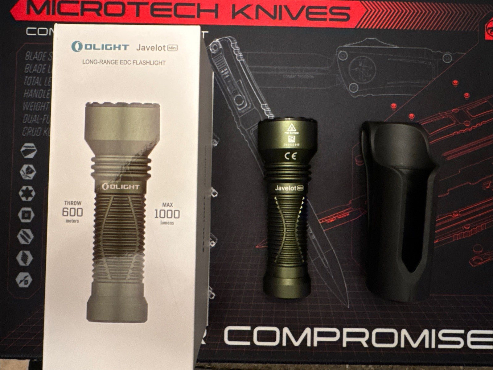 Olight Javelot Mini Flashlight 1000 Lumen 600M Range LED Emitter