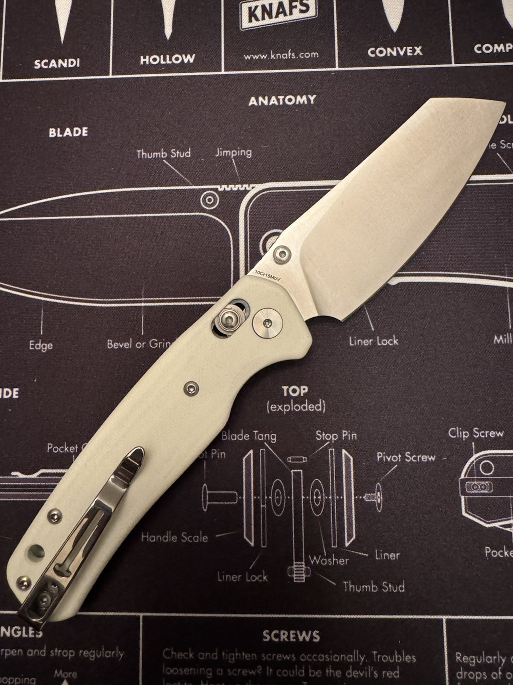 Bestechman Cicada's Wing Crossbar Lock White G10 Folding 10Cr15CoMoV Knife MK06L