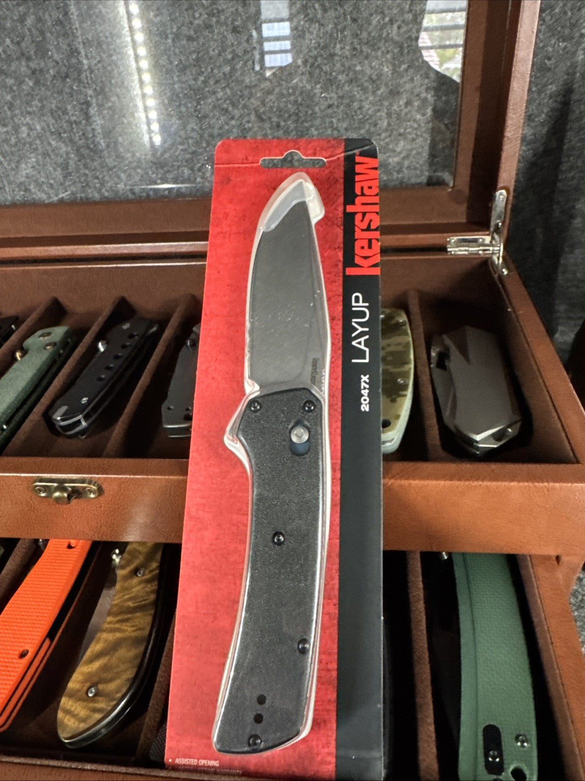 Kershaw Layup Folding Knife D2 Tool Carbon Steel Blade Black GFN Handle - 2047