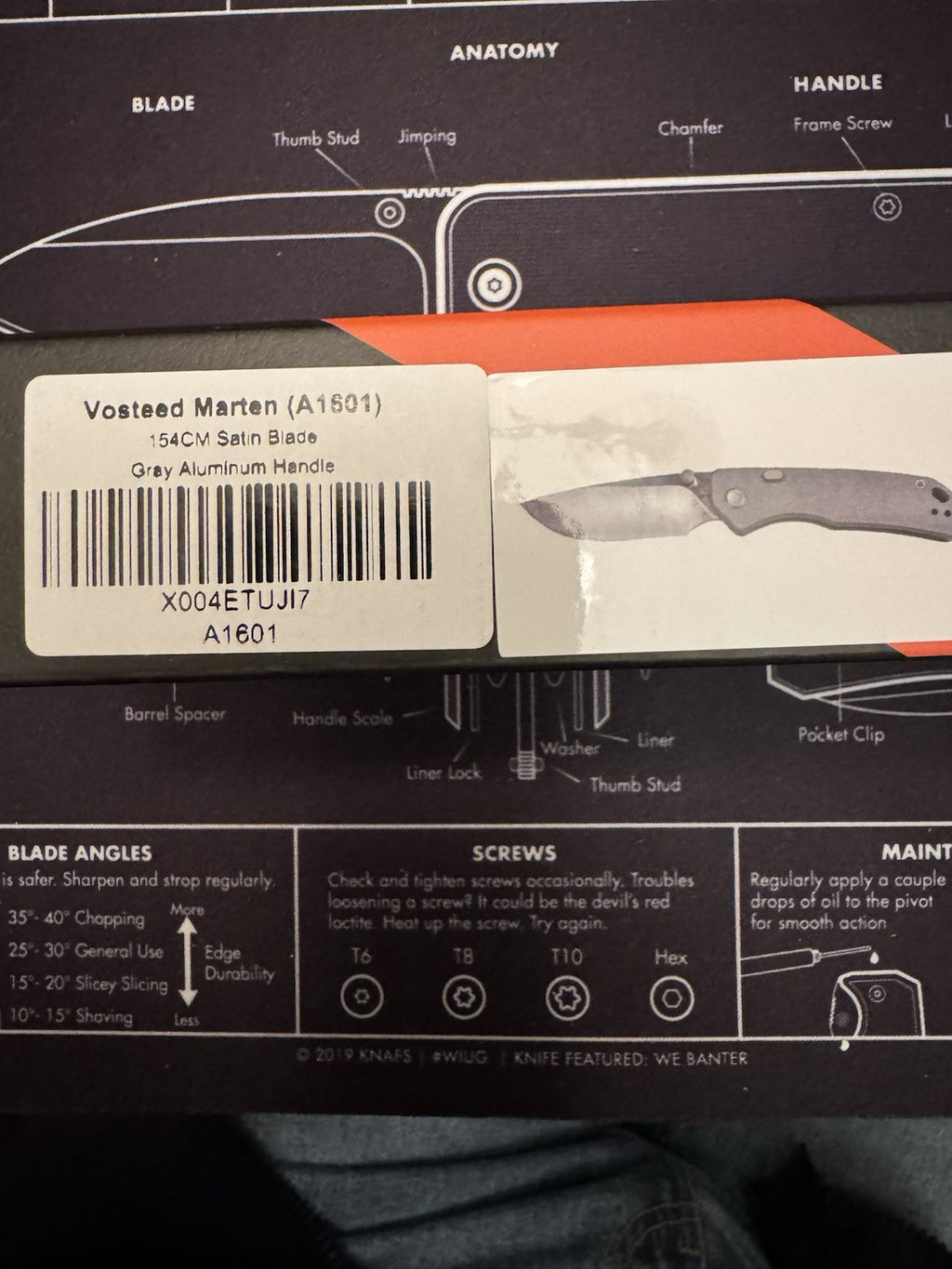 Vosteed Marten Silver- Top Liner Lock (2.98" 154CM Blade & Aluminum Handle)