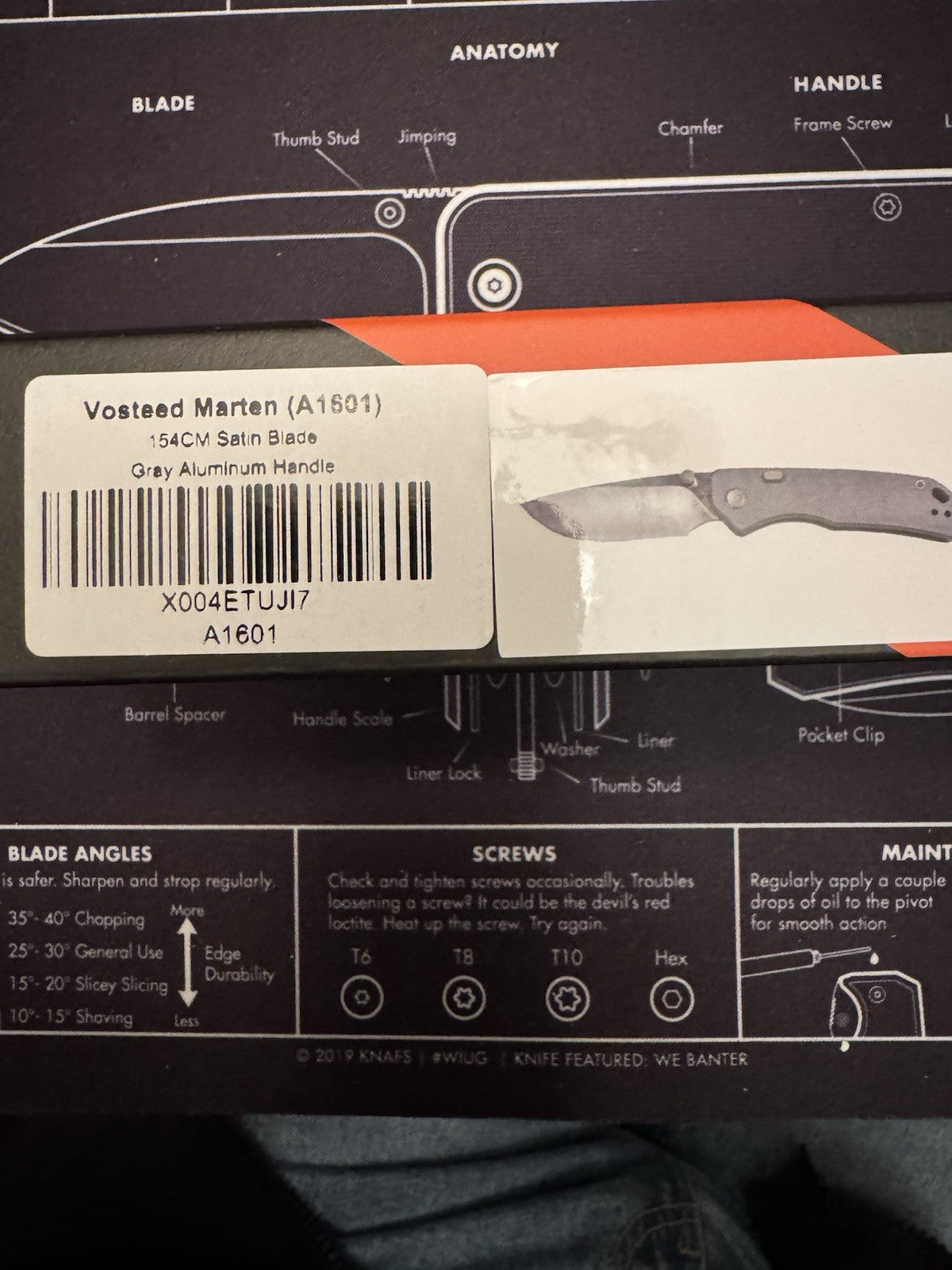 Vosteed Marten Silver- Top Liner Lock (2.98" 154CM Blade & Aluminum Handle)