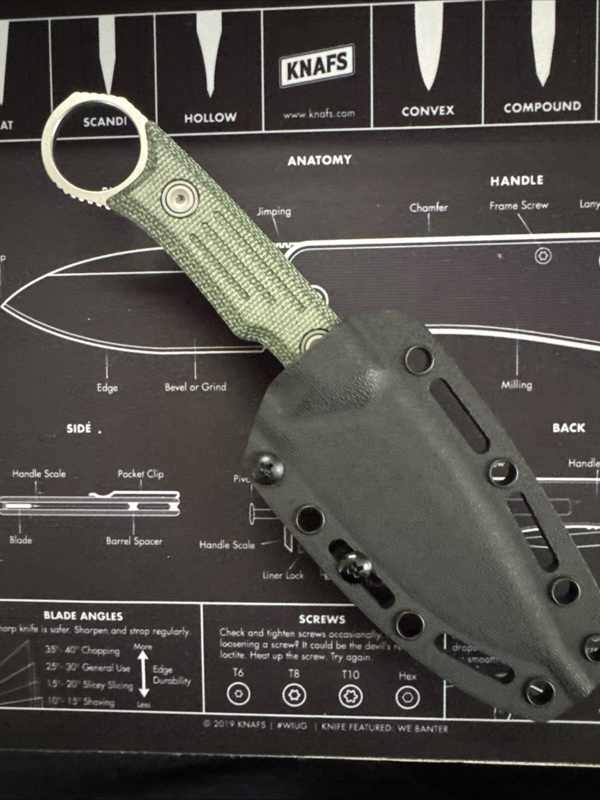 Vosteed Fullback Fixed Blade Knife Green Micarta (3.5" SW)