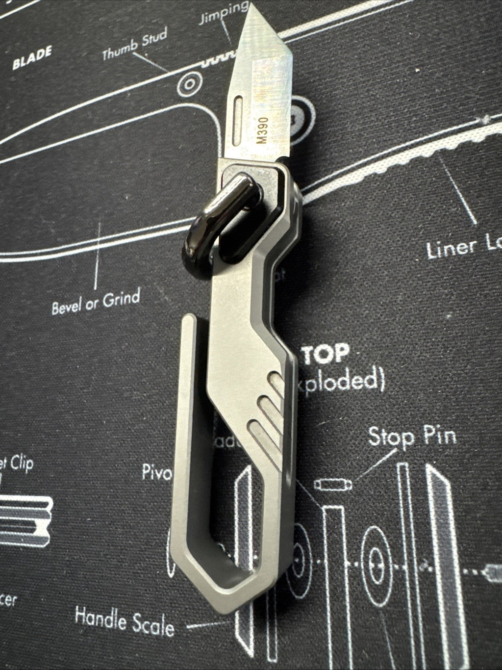 Ketuo Mini Keychain Folding Knife 1" M390 Steel Tanto Blade Titanium Handle