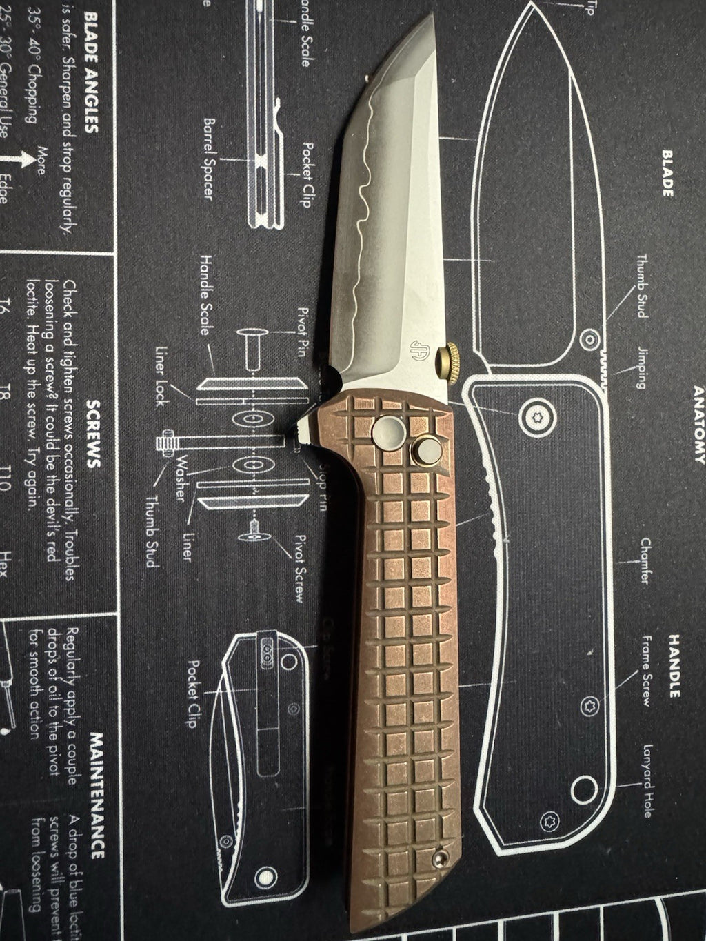 North Mountain Blade Chop Folding Knife 3½″ SLD-Magic Steel Blade Copper Handle