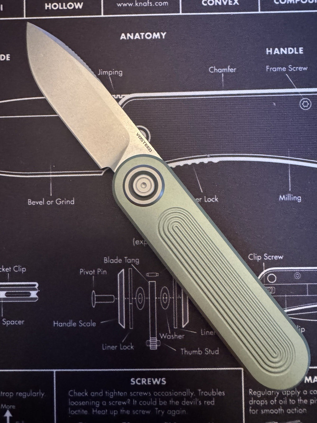 Vosteed Corgi-V 295 Vanchor Lock Green Aluminum Folding S35VN Pocket Knife A3707