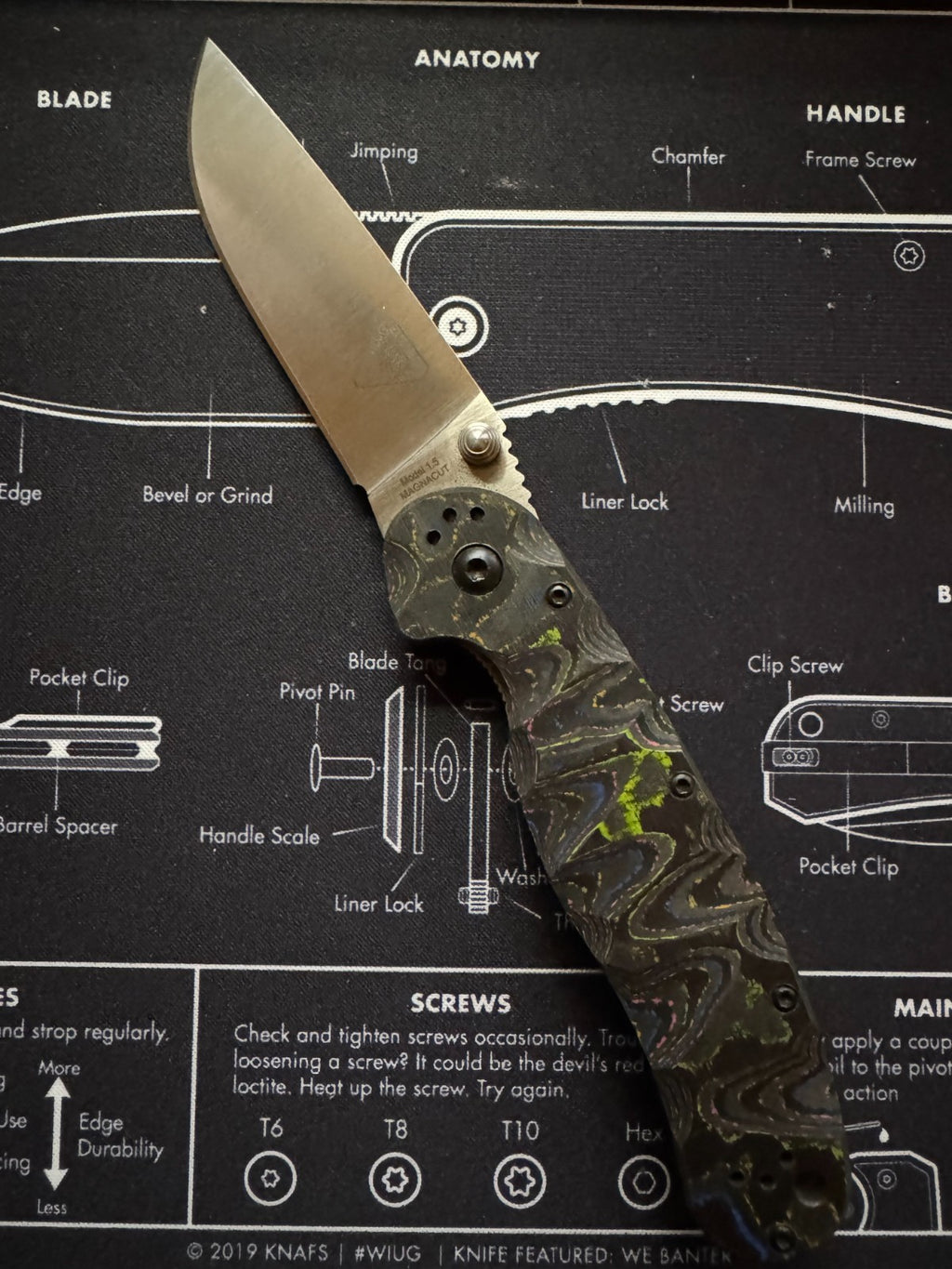 Ontario RAT 1.5 Sculpted by Lishen 80s Camo Carbon Linerlock Magnacut