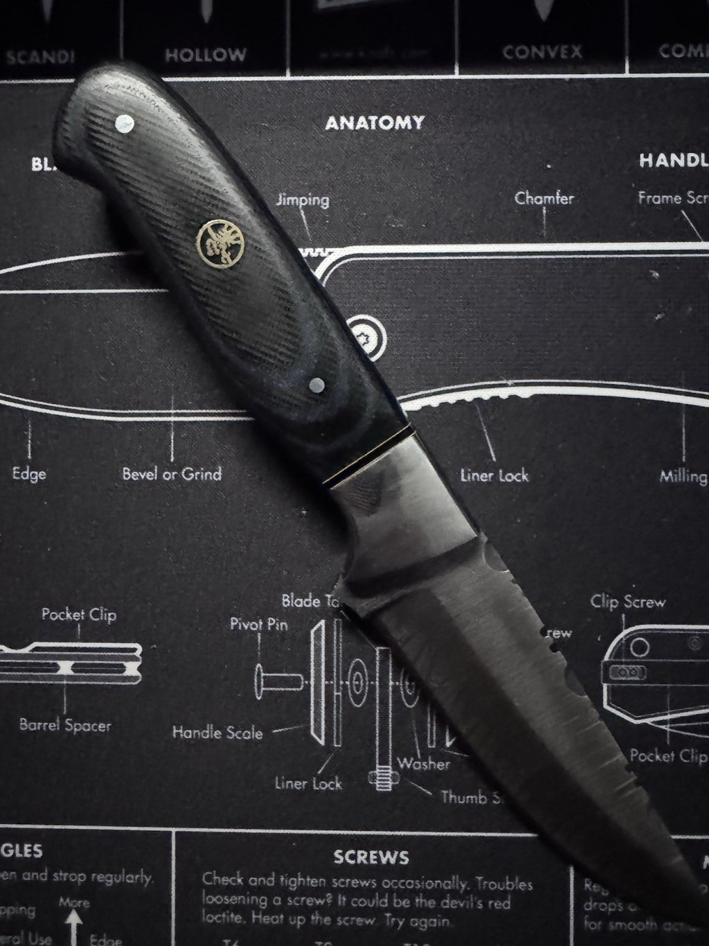 970 Blade Works Hand Made Hand Forged Damascus Steel Fixed Blade With Sheath