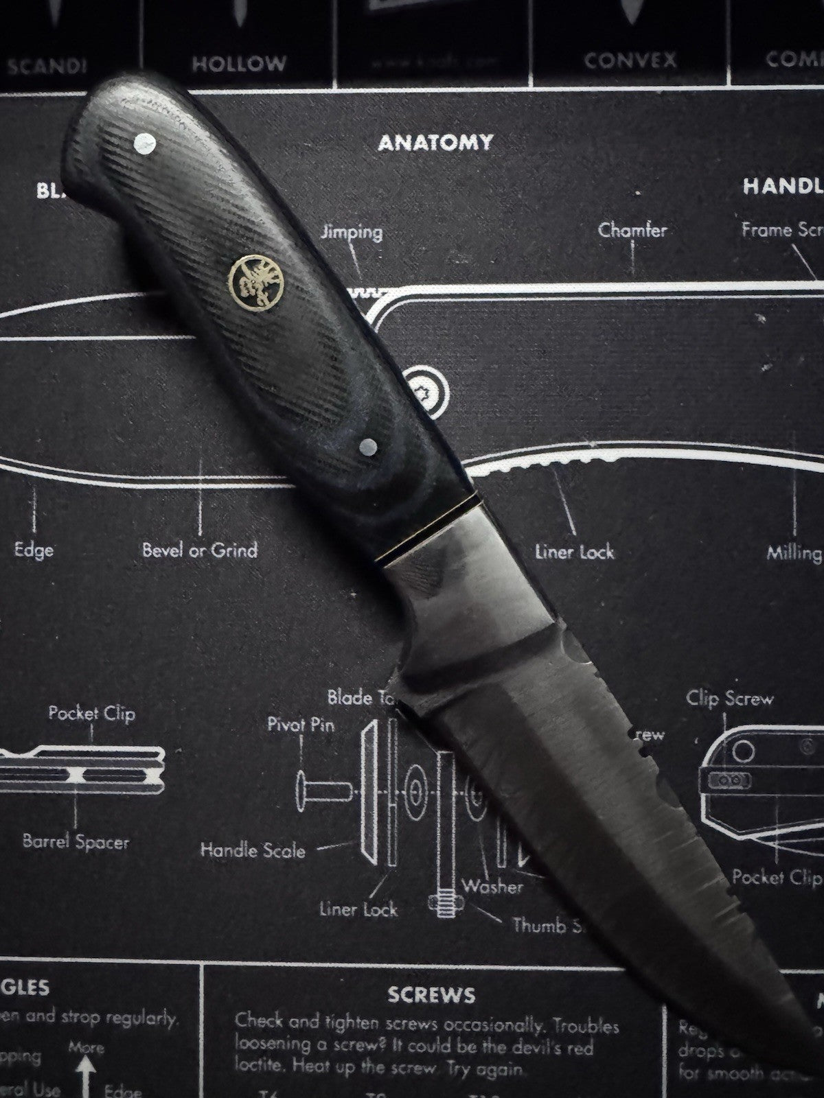 970 Blade Works Hand Made Hand Forged Damascus Steel Fixed Blade With Sheath