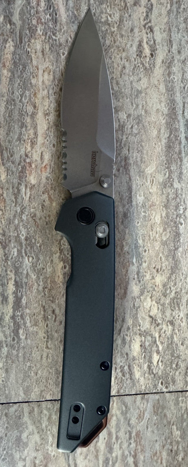 Kershaw Iridium DuraLock Gray 3" D2 Stainless Aluminum Folding Knife 2038ST