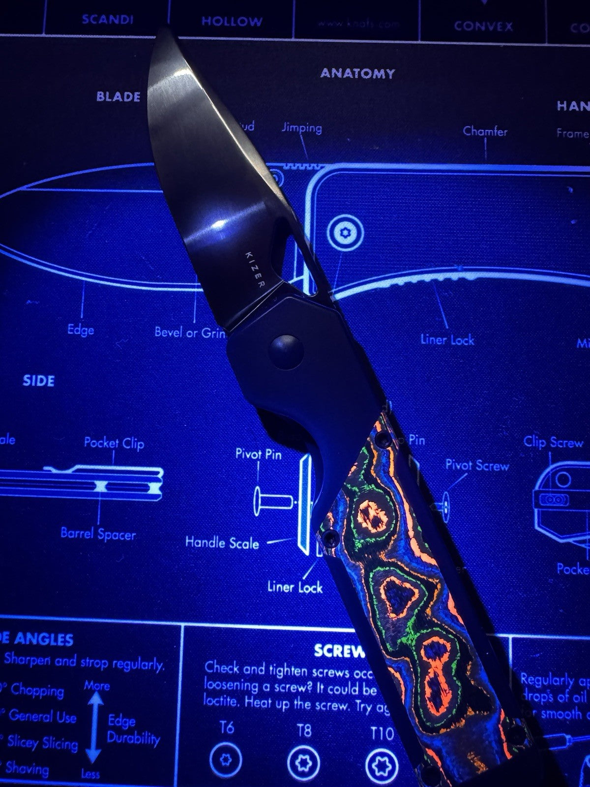 🔥#161 Kizer Militaw, DLC M390, Titanium + 80s Camo Carbon RARE FULL SIZE