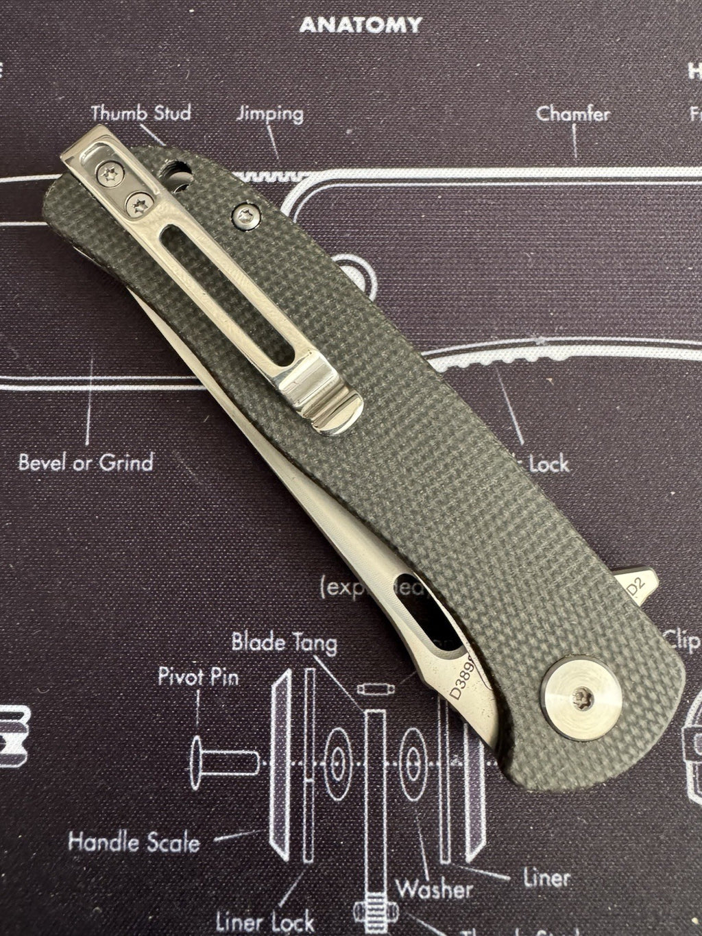 Dreamtech D3898MB Liner Lock Black G10 Destin D2 Folding Knife New In Box