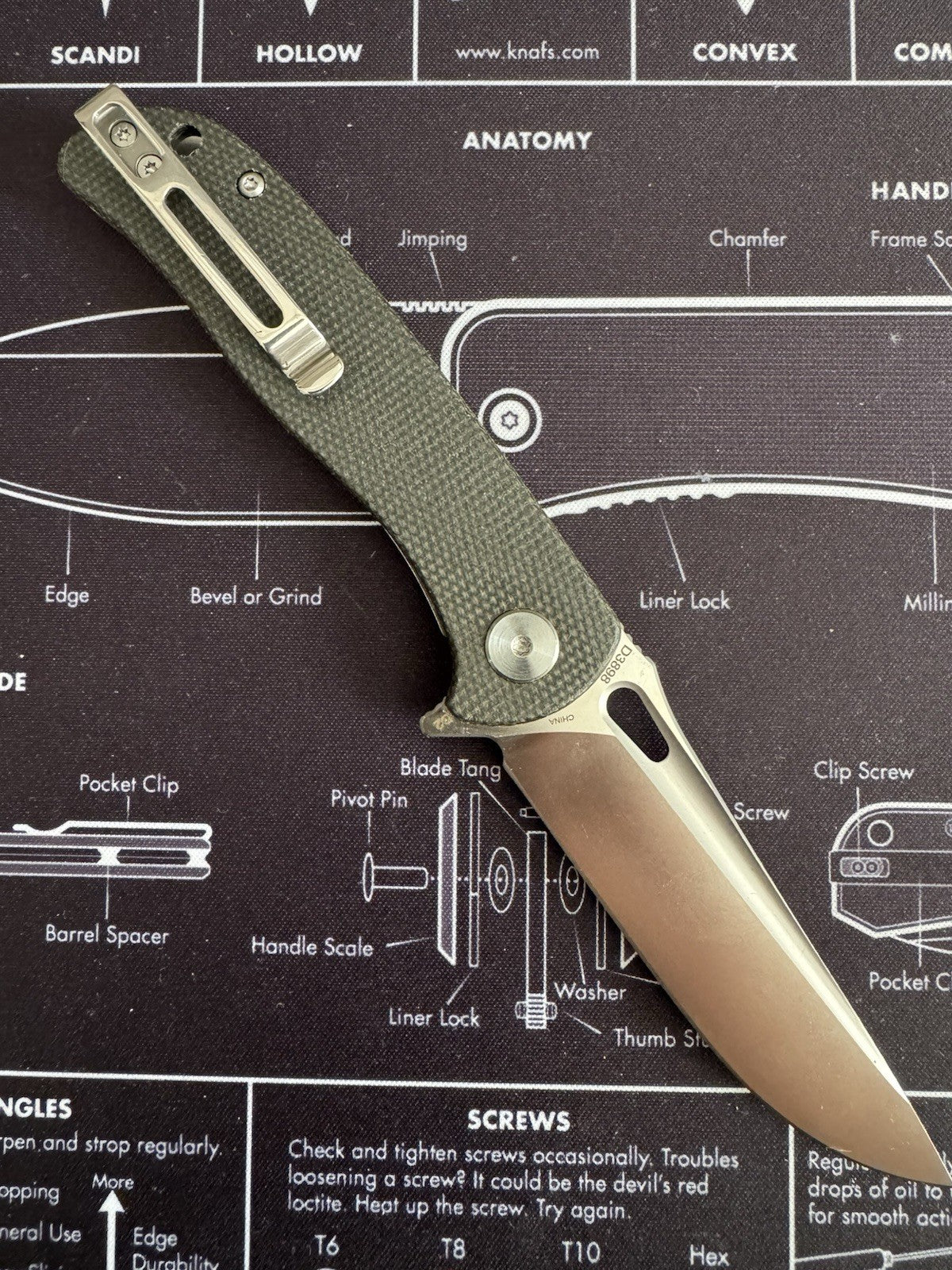 Dreamtech D3898MB Liner Lock Black G10 Destin D2 Folding Knife New In Box