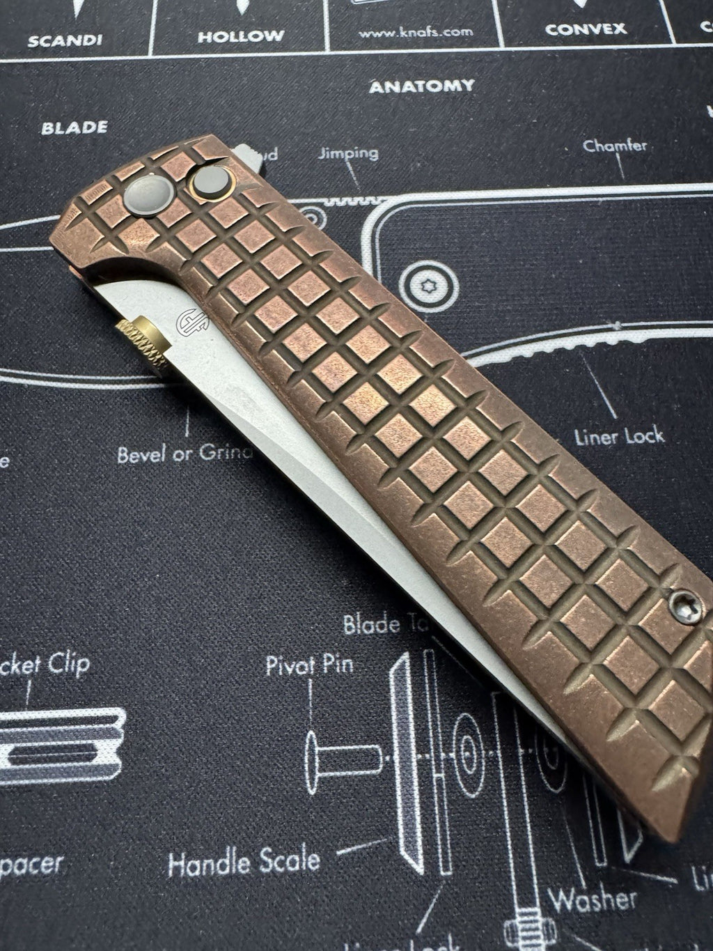 North Mountain Blade Chop Folding Knife 3½″ SLD-Magic Steel Blade Copper Handle