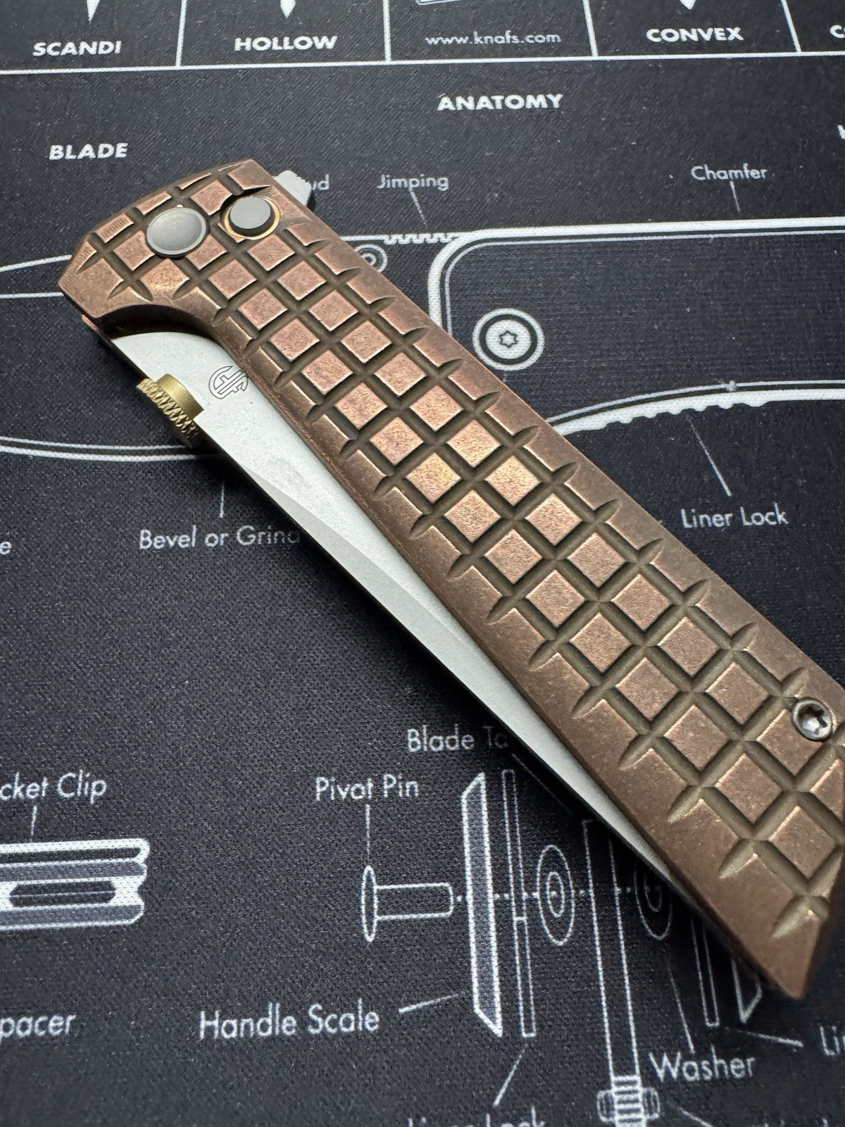 North Mountain Blade Chop Folding Knife 3½″ SLD-Magic Steel Blade Copper Handle