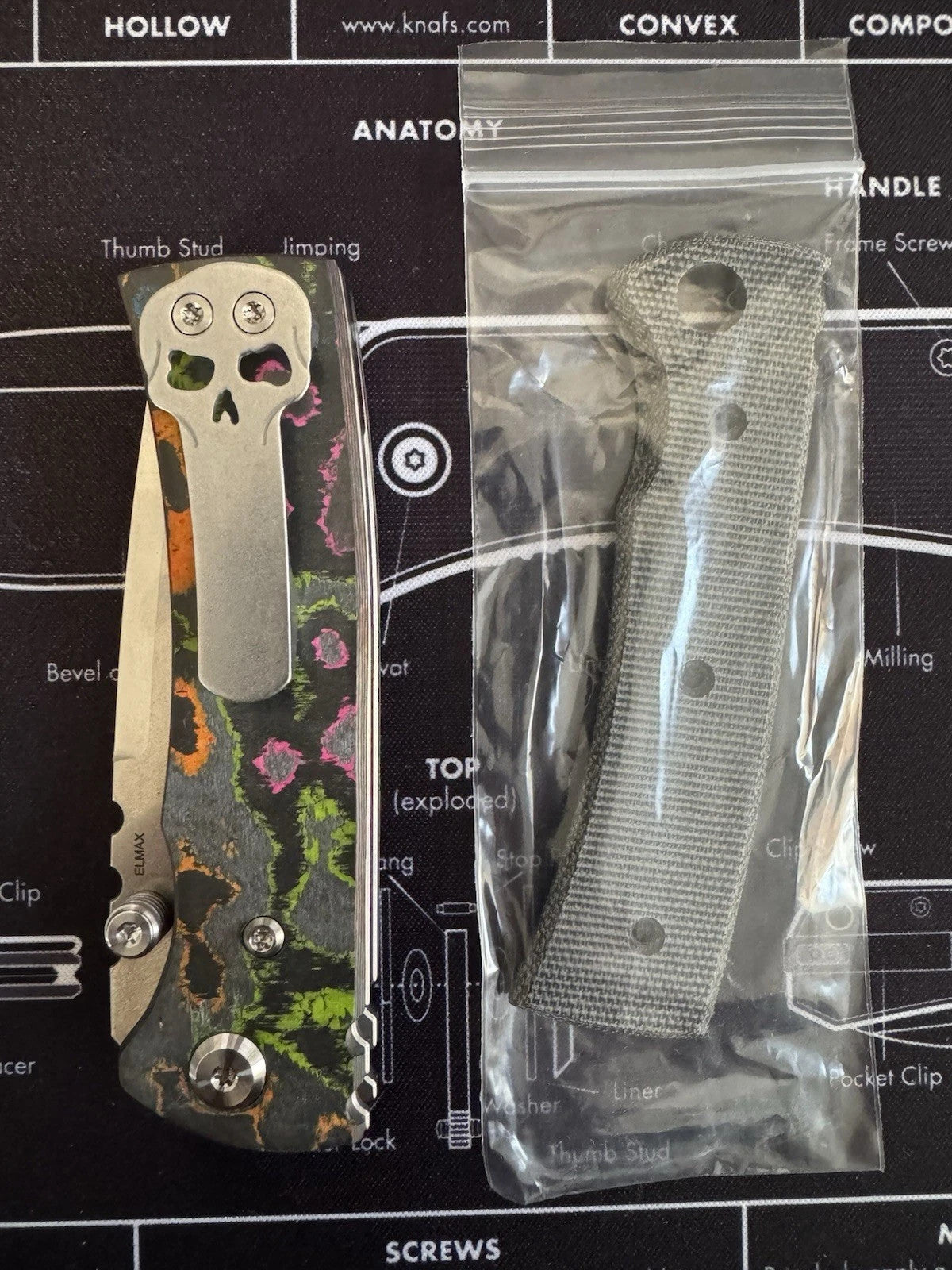 Chaves Knives Redencion 80s Carbon Fiber Scales, Folding Knife 3.5" Elmax