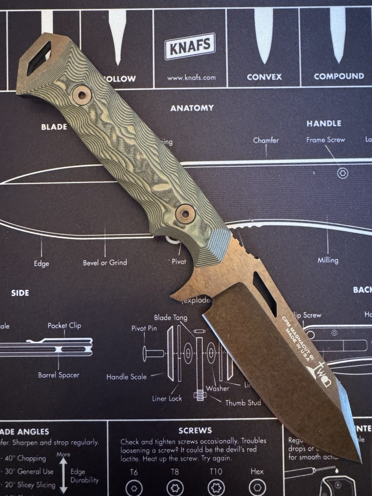 Dawson Shepherd CPM Magnacut G10 Arizona Copper Carbon Fiber Kydex