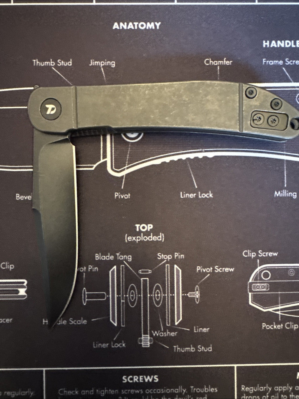 Dreamtech Black Titanium Handle, D2 Blade, Model: D4366