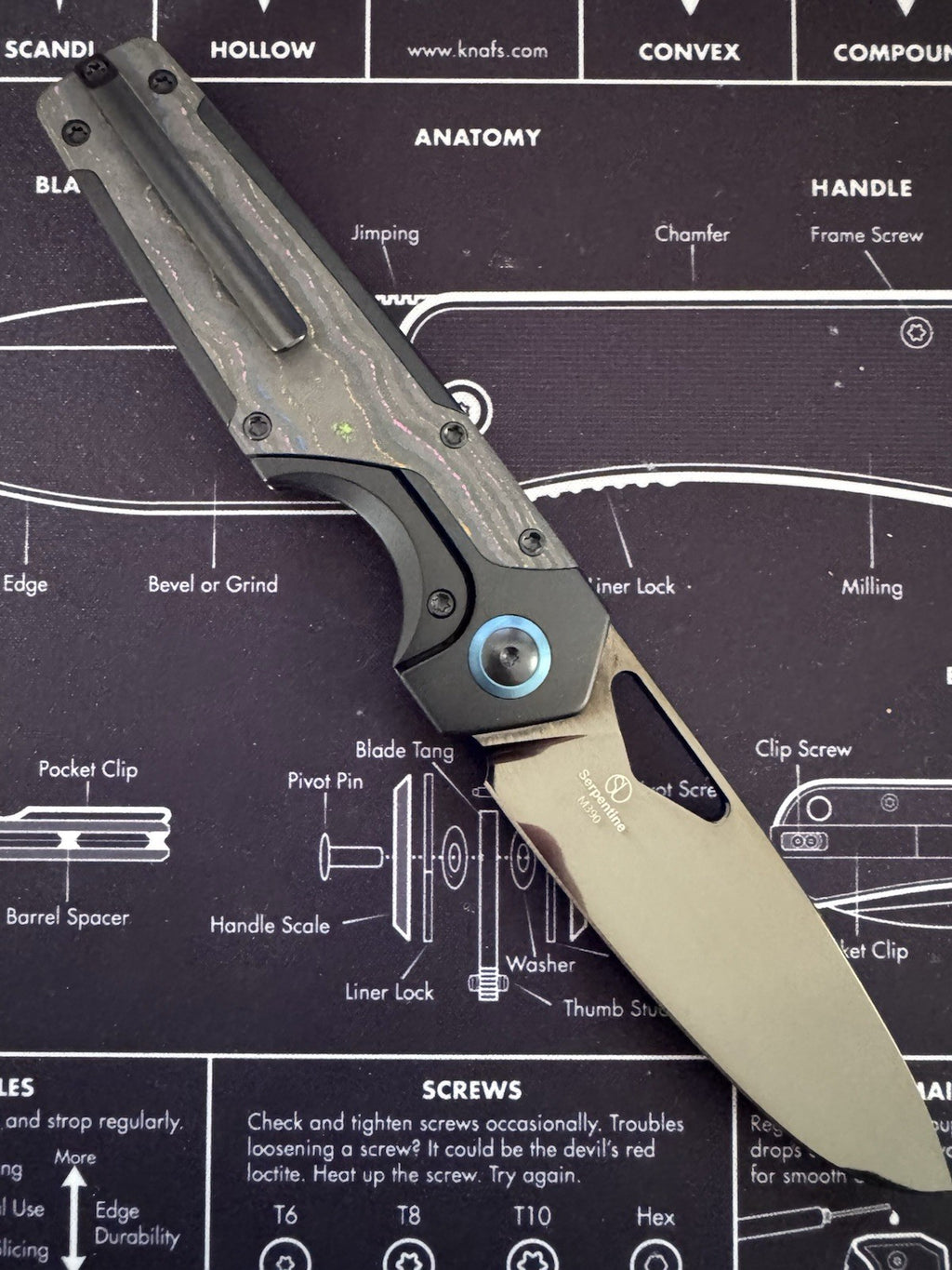 Kizer Serpentine 80s Folding Pocket Knife Elmax Blade Titanium