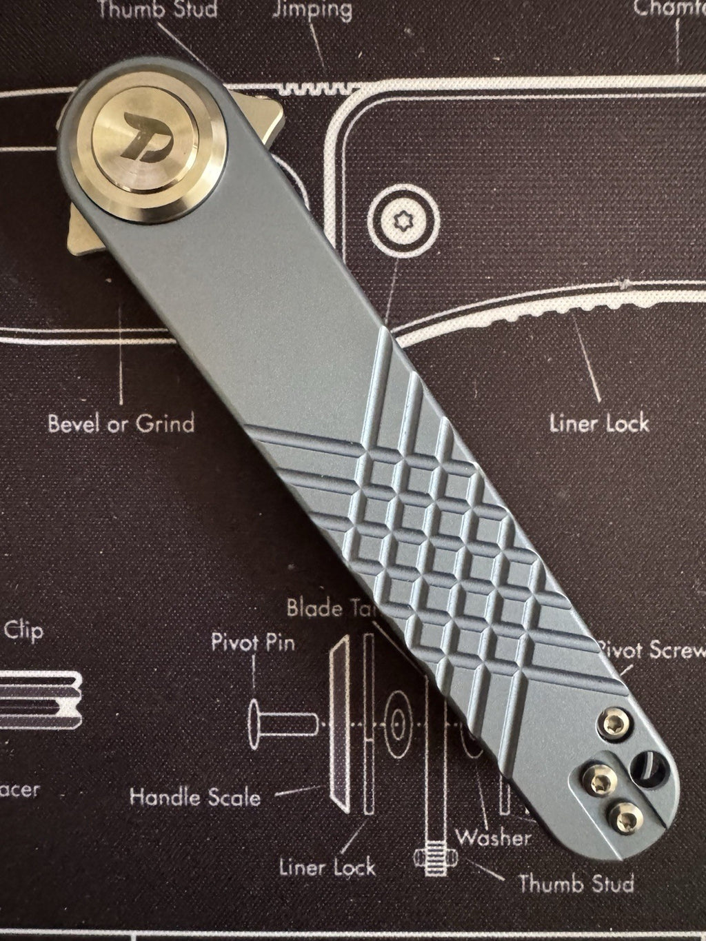 Shot Show Prototype / demo Dreamtech Blue Titanium, 14c28n Blade, Dagger,