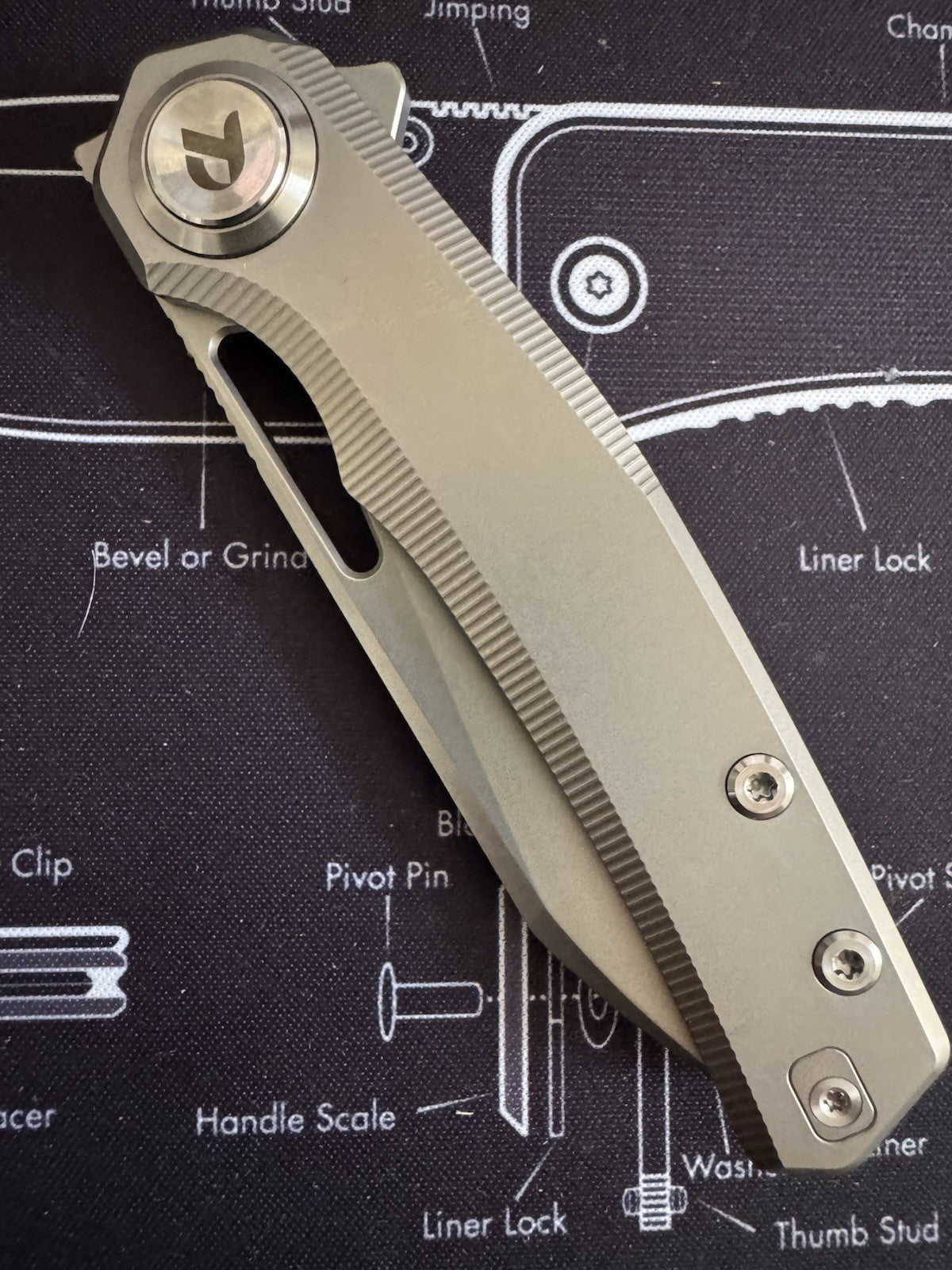 DREAMTECH Titanium Handle Button lock system M390 Knife D4281G