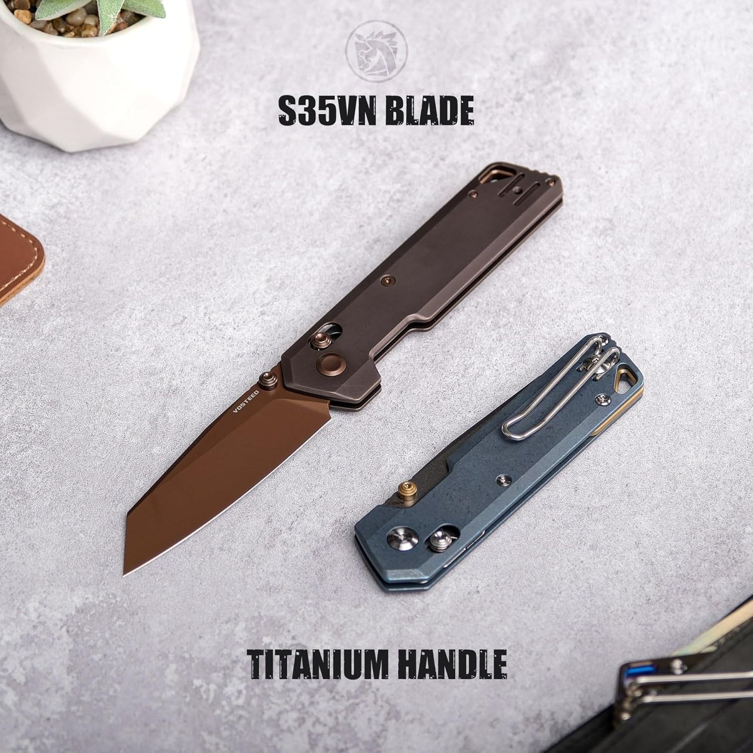 SOLD OUT - Vosteed Parallel Crossbar Lock 3" S35VN Copper Titanium