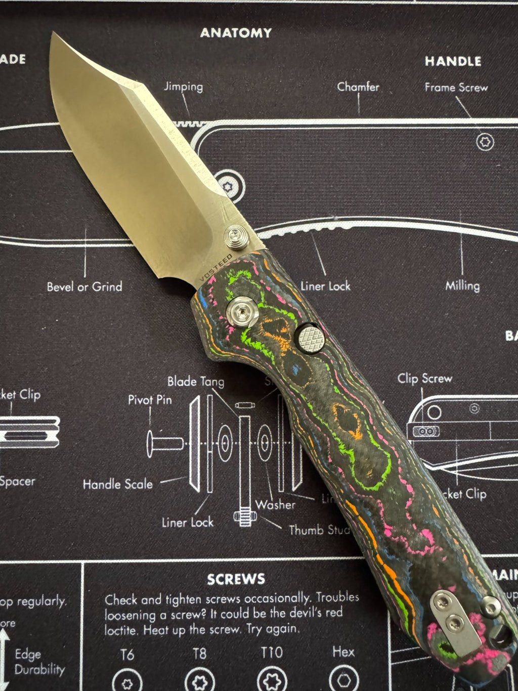 Vosteed Racoon M390 Satin 80s Camo Carbon Fiber BR OP Exclusive