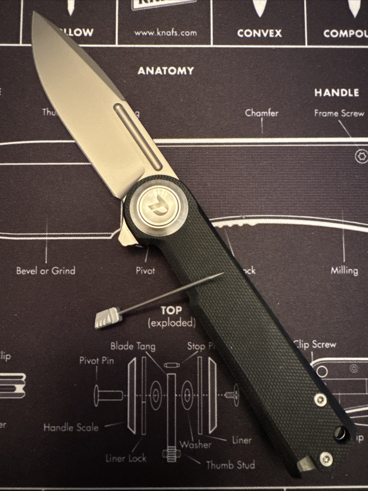 Dreamtech, Titanium Toothpick, Button Lock, Black G10 Handle, D2 Blade,D4134GB