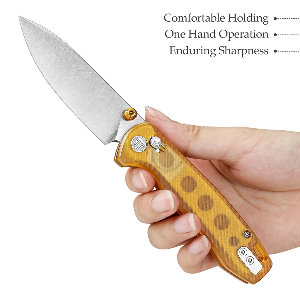 Dragonfly-Y Axis Lock EDC Folding Pocket Knife,2.99'' 14C28N Steel Blade,PEI Han