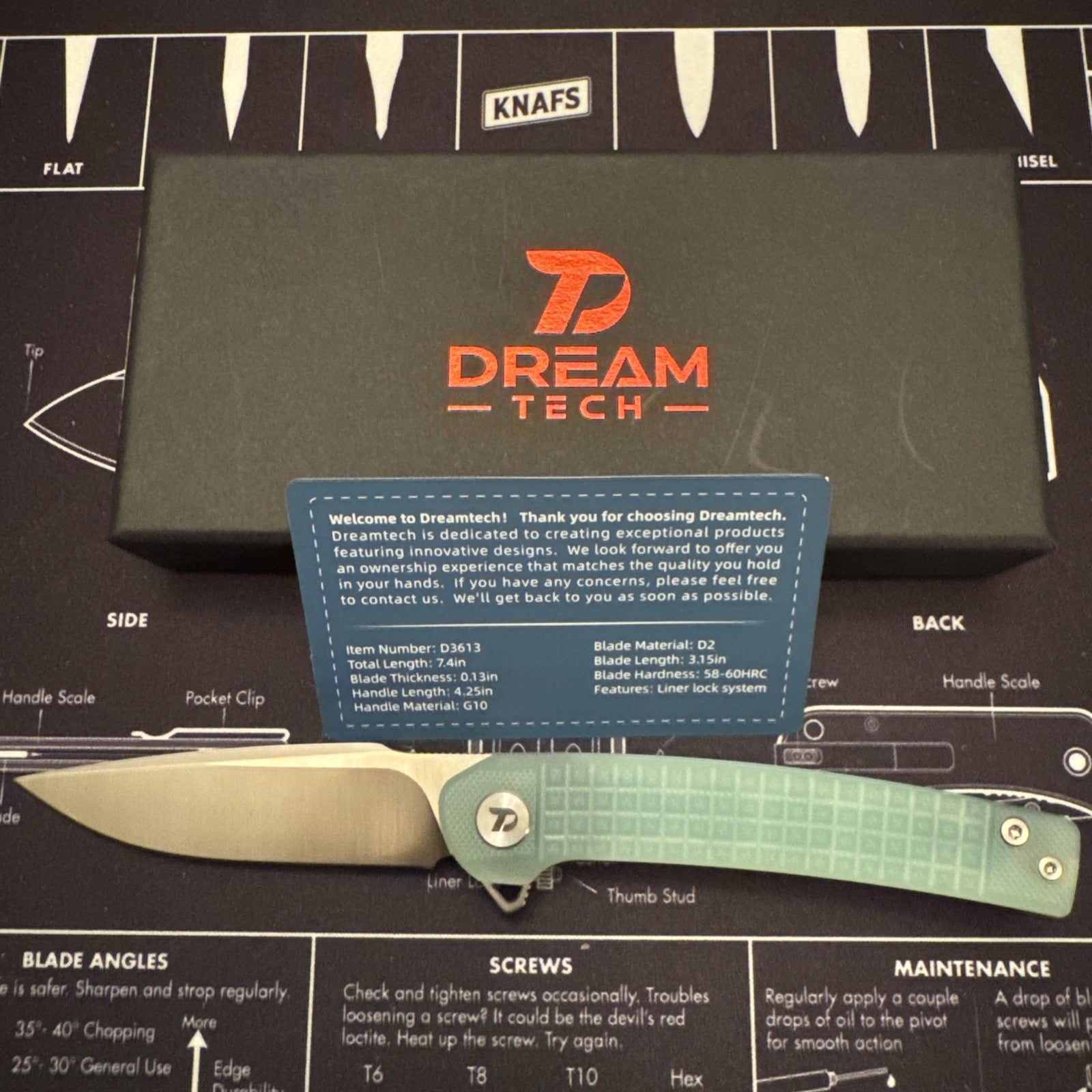 Dreamtech Jade D2 Steel, G10 Handle D3613