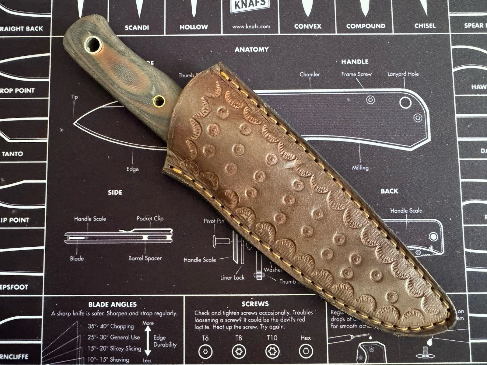 Gift-Ready 8.9" Damascus / Steel Knife Full Tang Hunt it Hunt + Leather Sheath