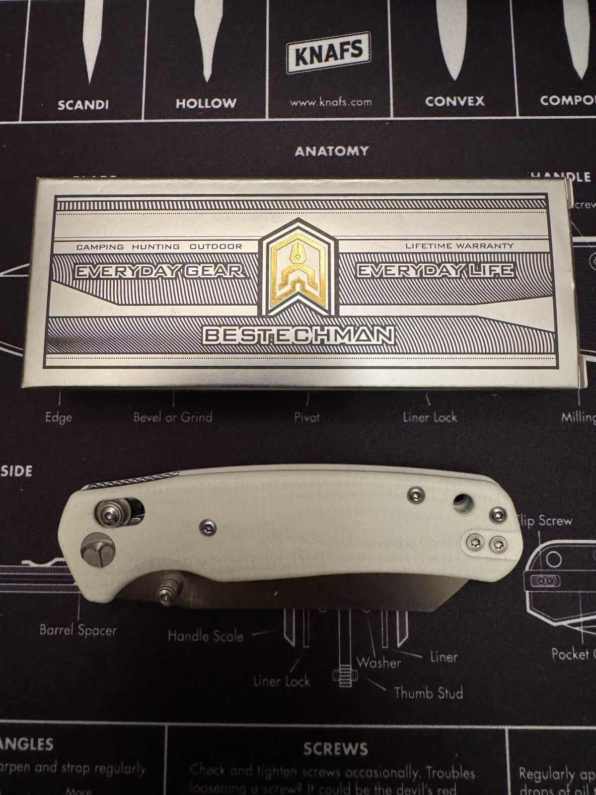 Bestechman Cicada's Wing Crossbar Lock White G10 Folding 10Cr15CoMoV Knife MK06L