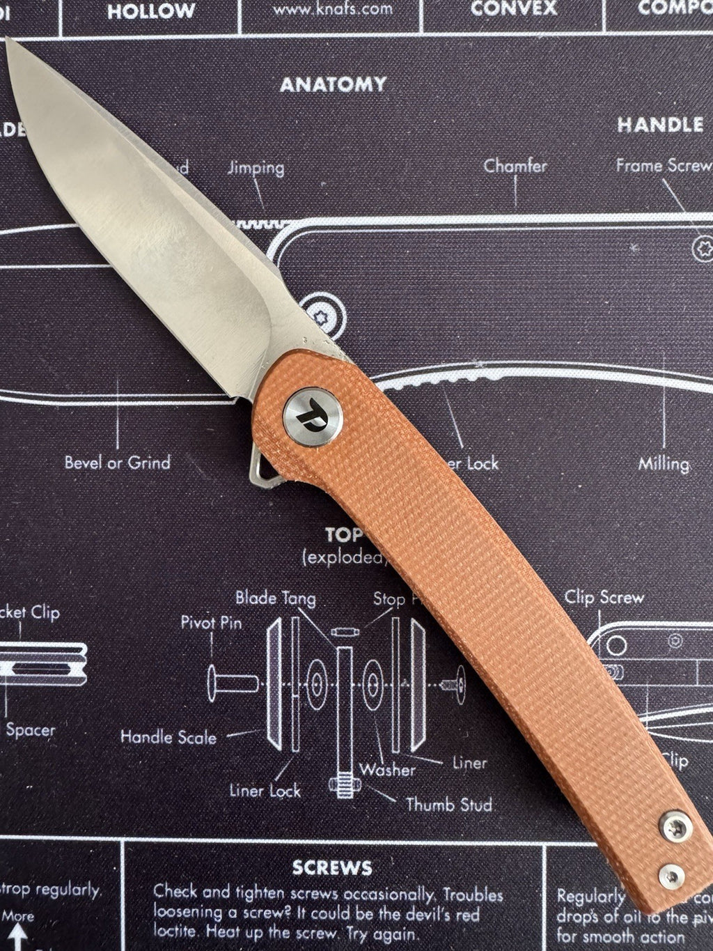 Dreamtech Linerlock Natural Micarta Folding D2 Steel Pocket Knife K3613MO