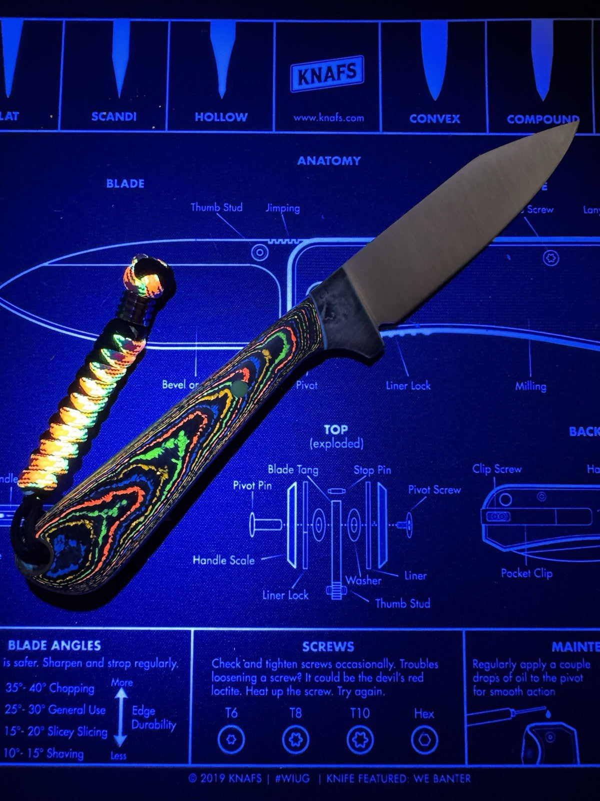 Custom 1 Of 1 - Camp Fixed Blade 80s Camo Carbon - G10 Liner - 1084 Carbon