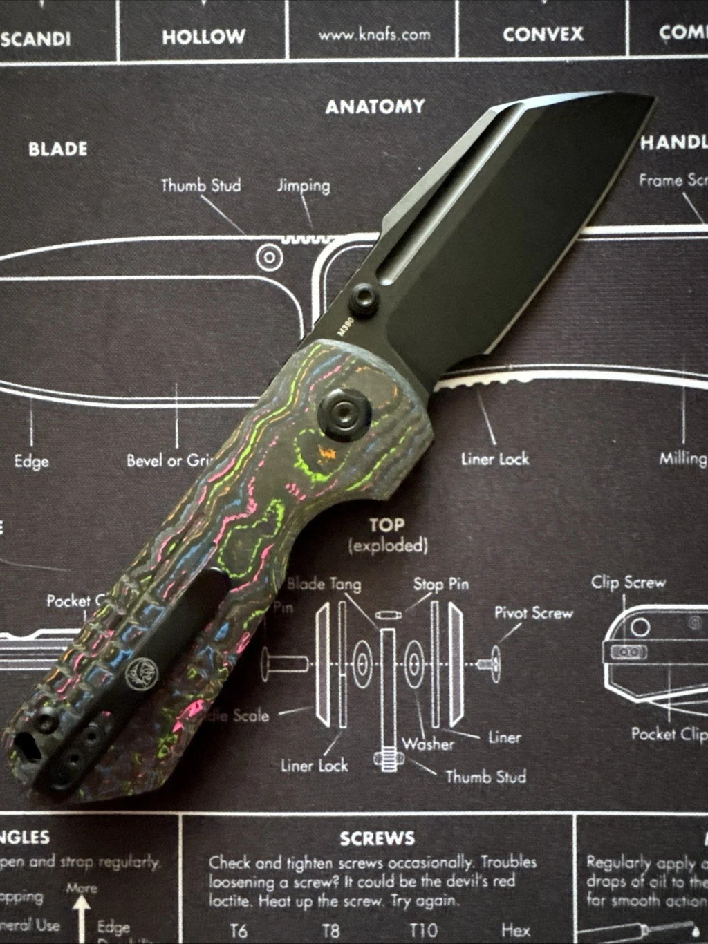 Vosteed Hedgehog - 80s Camo Carbon - Black Stonewash M390 - BR OP Exclusive