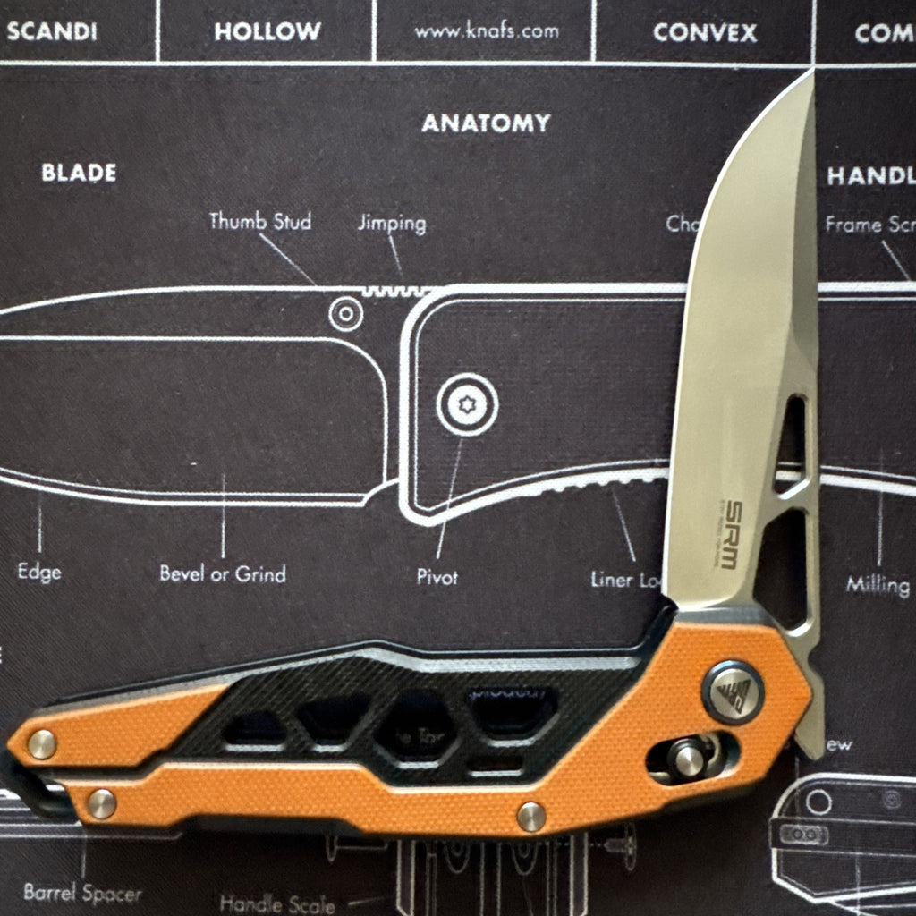 SRM Ambi Lock Folding Knife Mecha 9225-GJ (D2 Blade, G10 Handle)