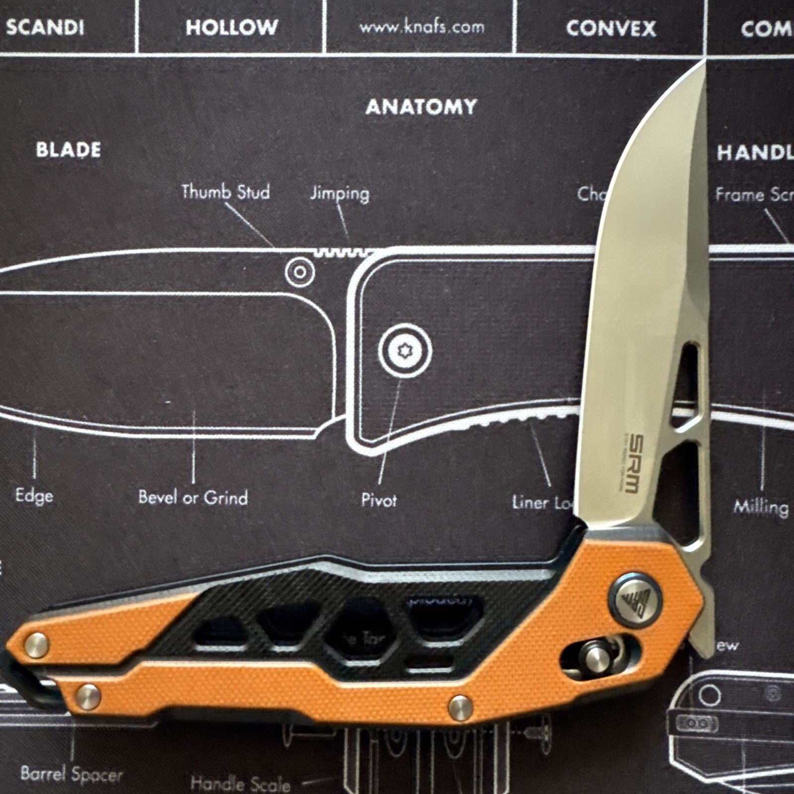 SRM Ambi Lock Folding Knife Mecha 9225-GJ (D2 Blade, G10 Handle)