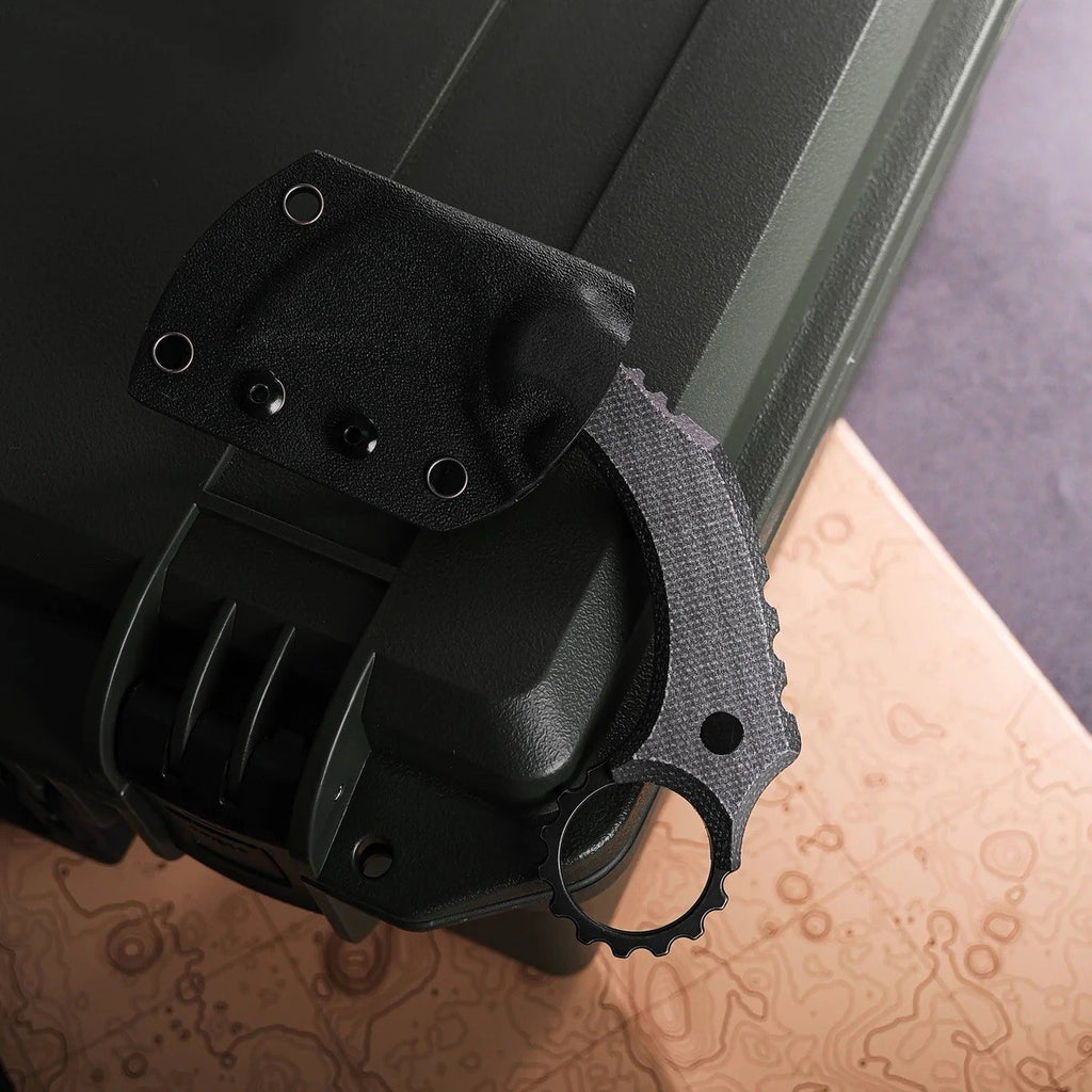 Vosteed Karambit Dirty Girl Fixed Blade Black 1.88" 14C28N Micarta Folding Knife