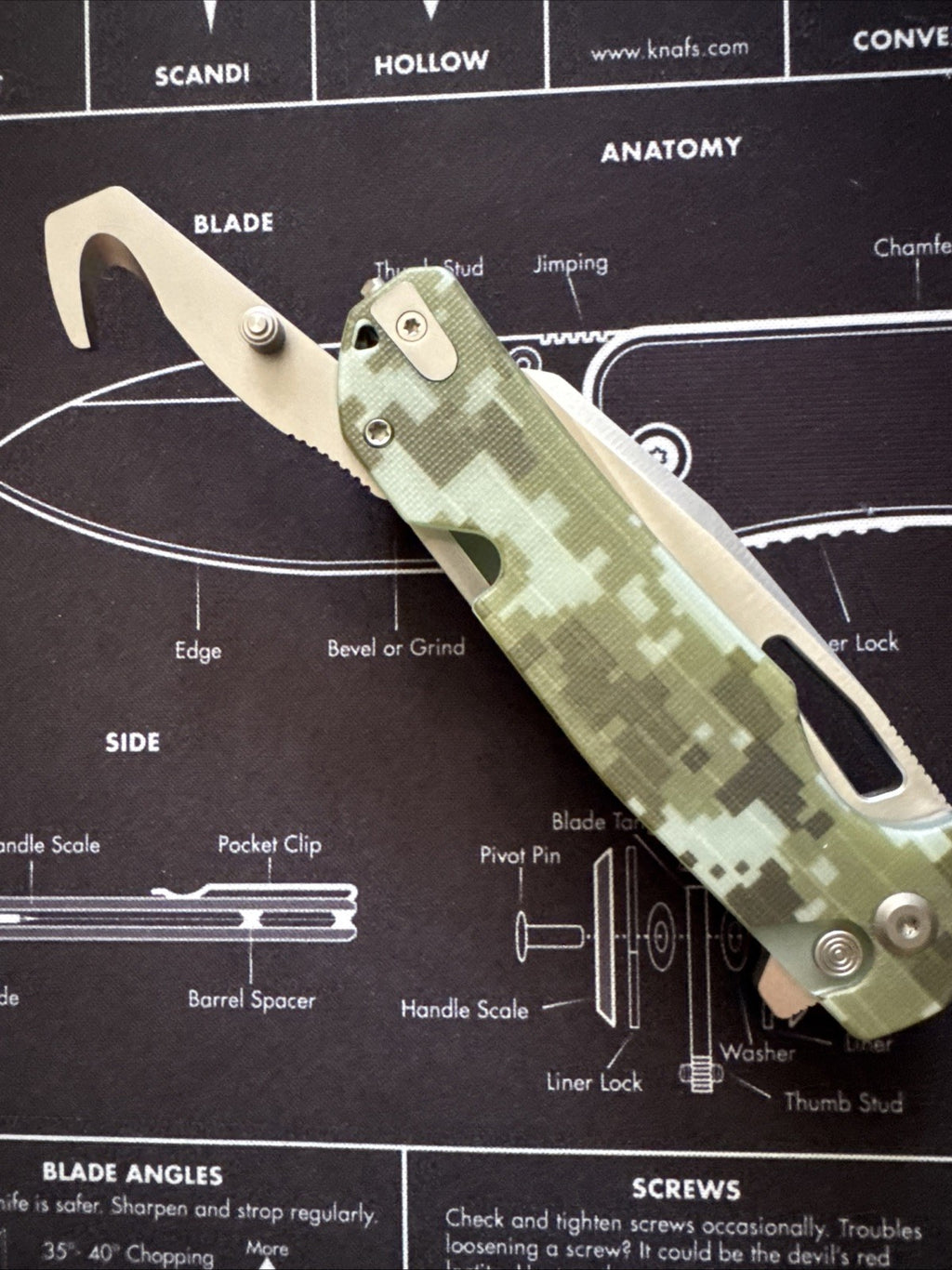 Kubey RDF Button Lock Folding Knife Camo G10 Handle AUS-10 Spear Point KU316C
