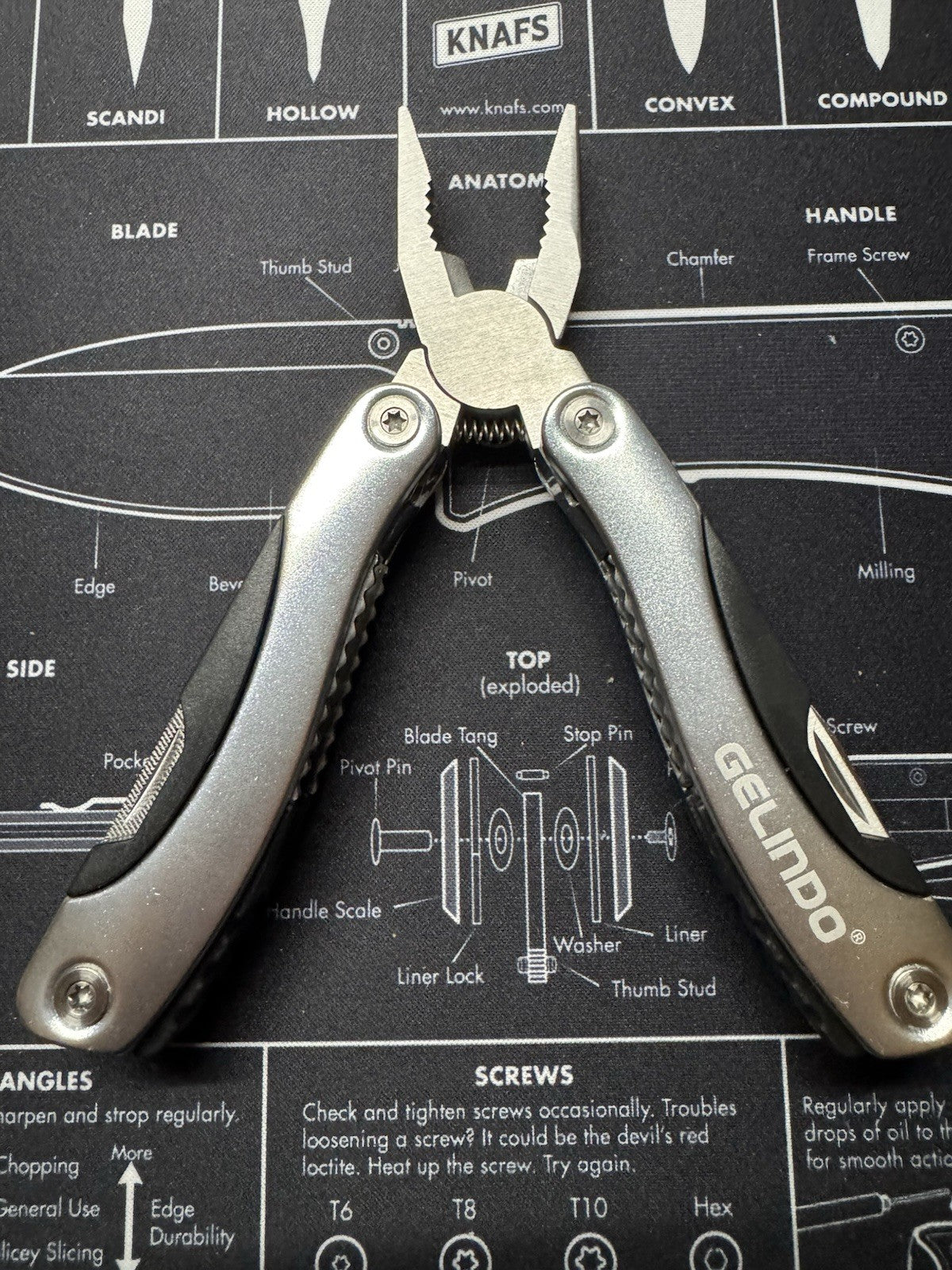 Gelindo Premium Multi Tool Pocket Knife Silver With Case Pliers Saw File