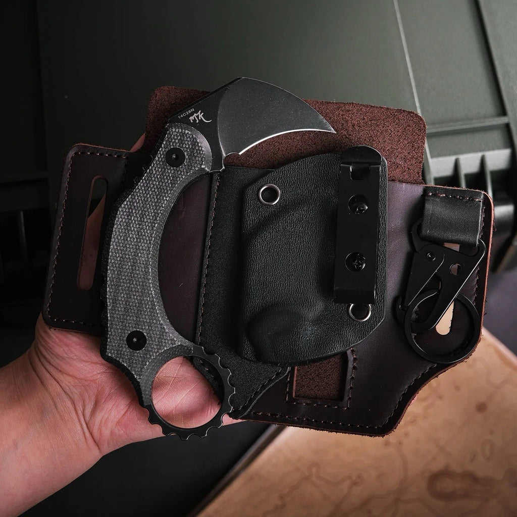 Vosteed Karambit Dirty Girl Fixed Blade Black 1.88" 14C28N Micarta Folding Knife