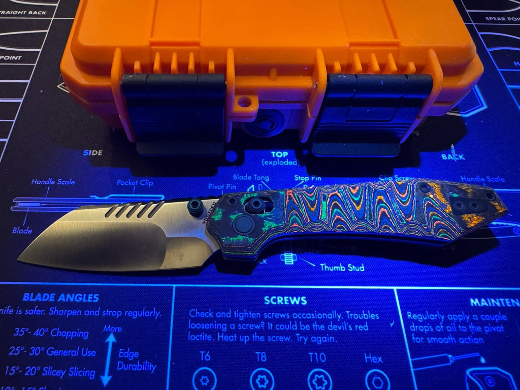 Vosteed Mini RSKAOS 80s Camo Carbon M390 BROP Br-op Exclusive Teeth!