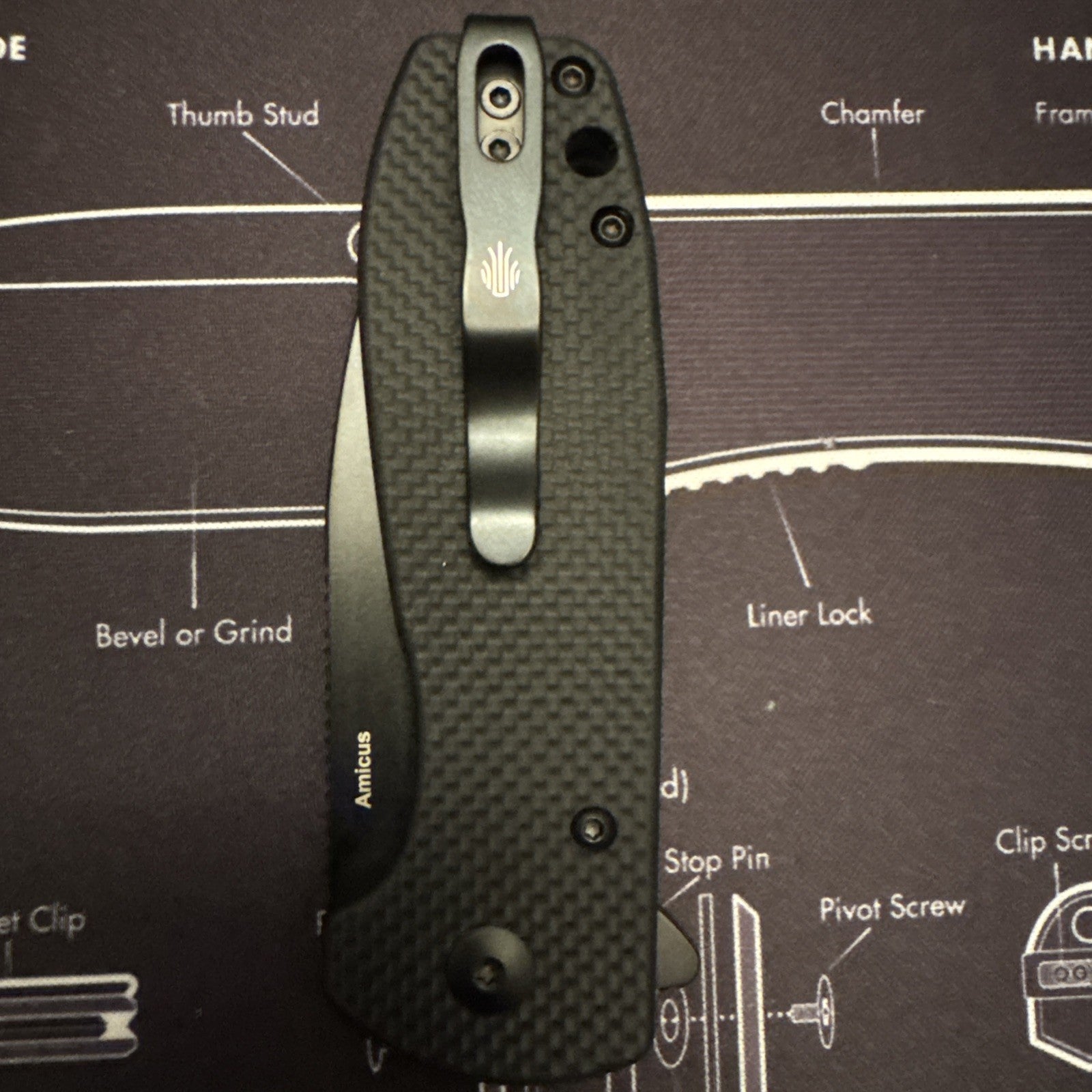 Kizer Amicus EDC Black G-10 Handle Black 9Cr18MoV Blade Bonus Lanyard